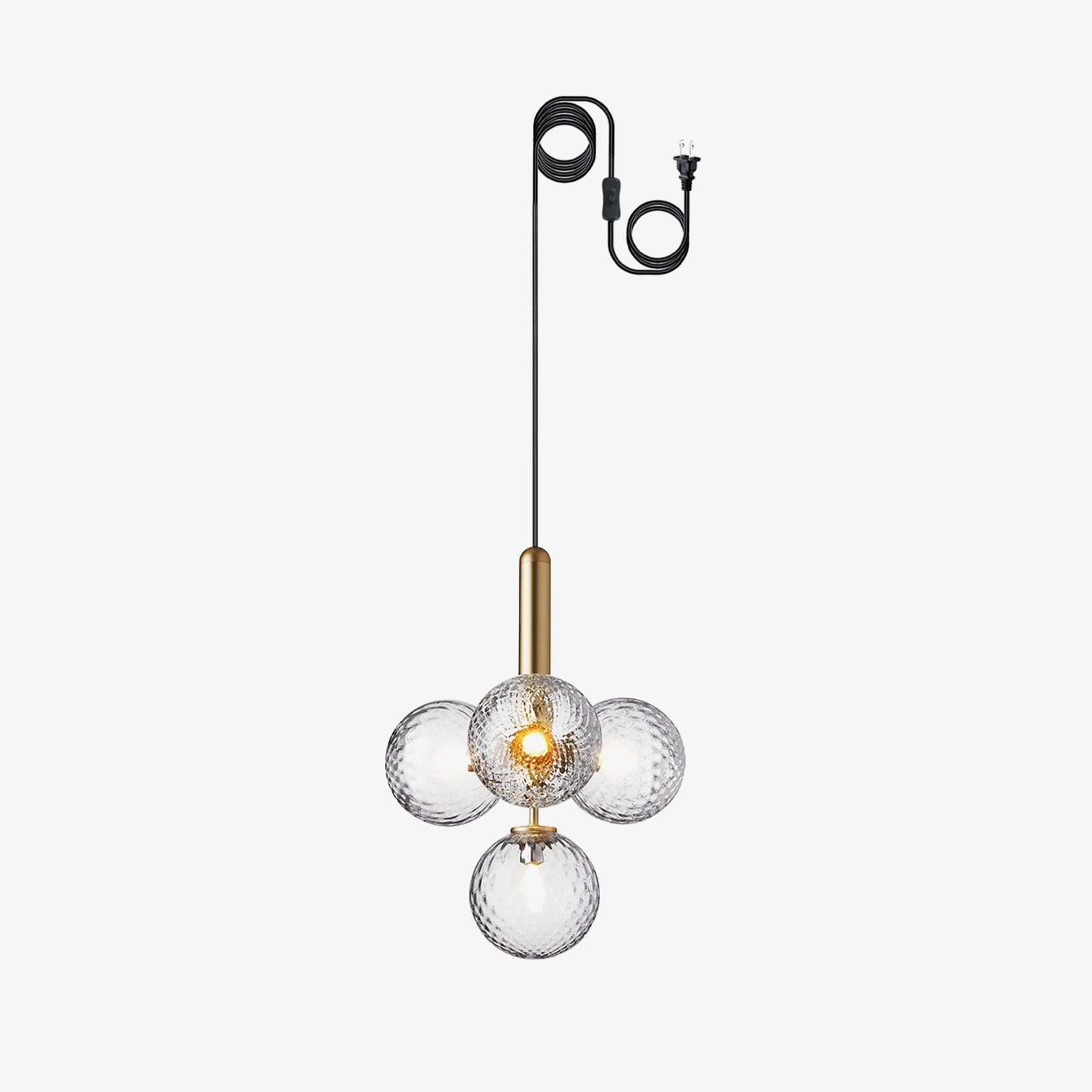 Elysian Glow Pendant Swag Light - Modern Adjustable Hanging Chandelier for Bedroom, Living Room & Dining Room Decor | Dimmable LED Lighting Fixture for Home & Office