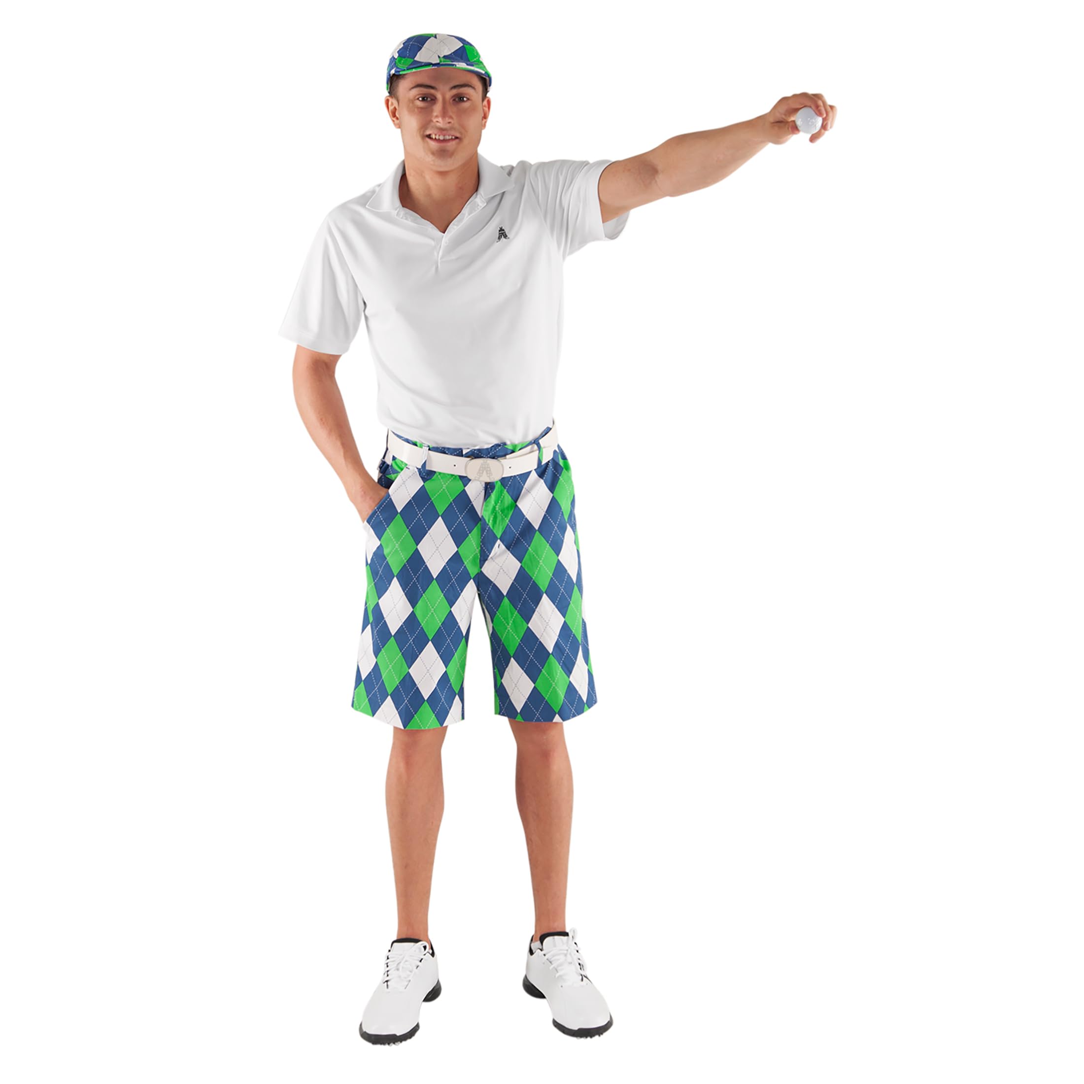Royal & Awesome Blues on The Green Men's Golf Shorts - Funny Printed Casual Shorts for Golf & Summer | Perfect for Golf Outings, Beach Vacations & Weekend Wear