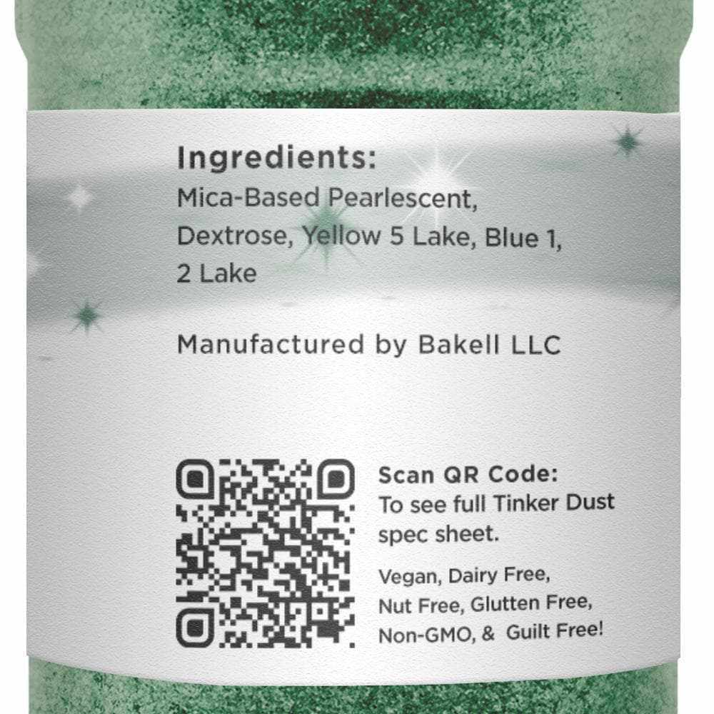 Christmas Green Tinker Dust® - 45g Edible Glitter Shaker for Baking, Cake Decorating & Holiday Treats | Food Safe Sparkle Dust for Cookies, Cupcakes & DIY Crafts