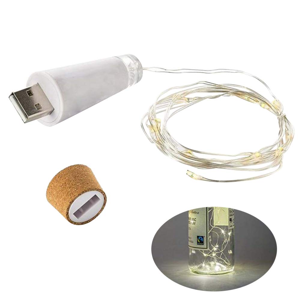 Uonlytech 15 LED Rechargeable USB Wine Bottle Light Kit - 1.5m Fairy String Lights for DIY Wedding, Party, Home Decor - Perfect for Romantic Dinners, Birthday Celebrations & Holiday Lighting