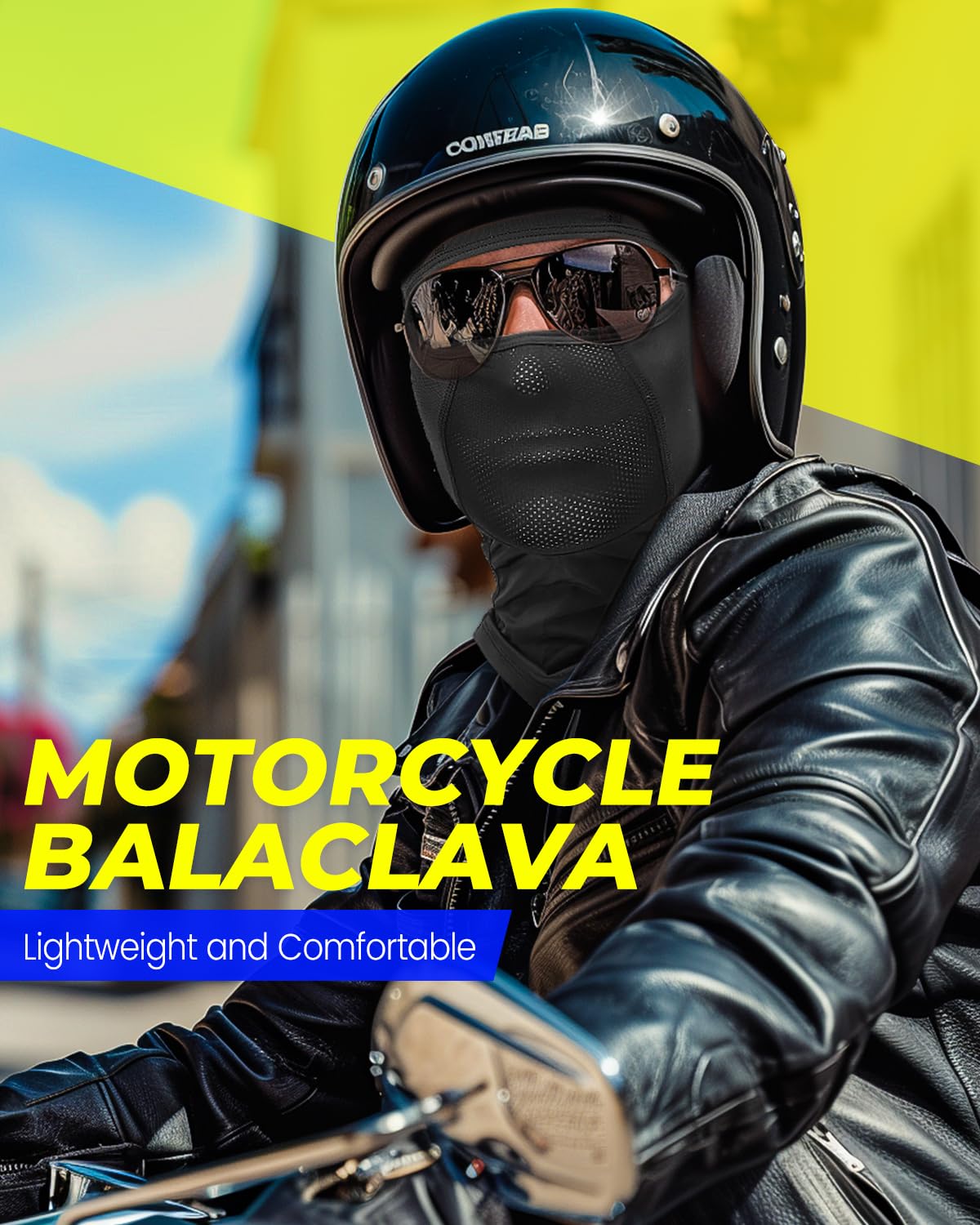 Breathable Balaclava Face Mask with Glasses Holes for Men & Women - UV Protection Cooling Mask for Motorcycle, Ski, Cycling & Outdoor Work - Summer Sun Protection Gear for Sports & Active Lifestyles