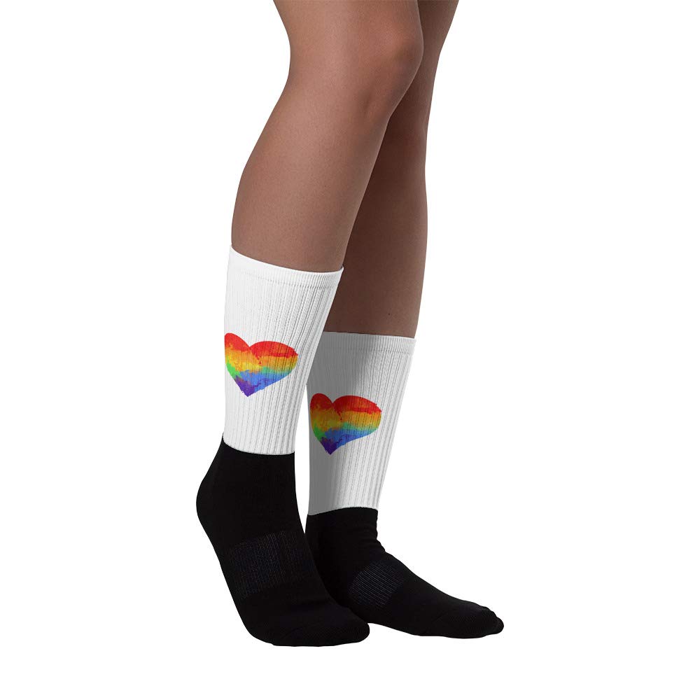 Rainbow Pride Watercolor Art Socks - LGBT Gay Lesbian Gift - Perfect for Pride Parades, LGBTQ+ Events & Everyday Wear