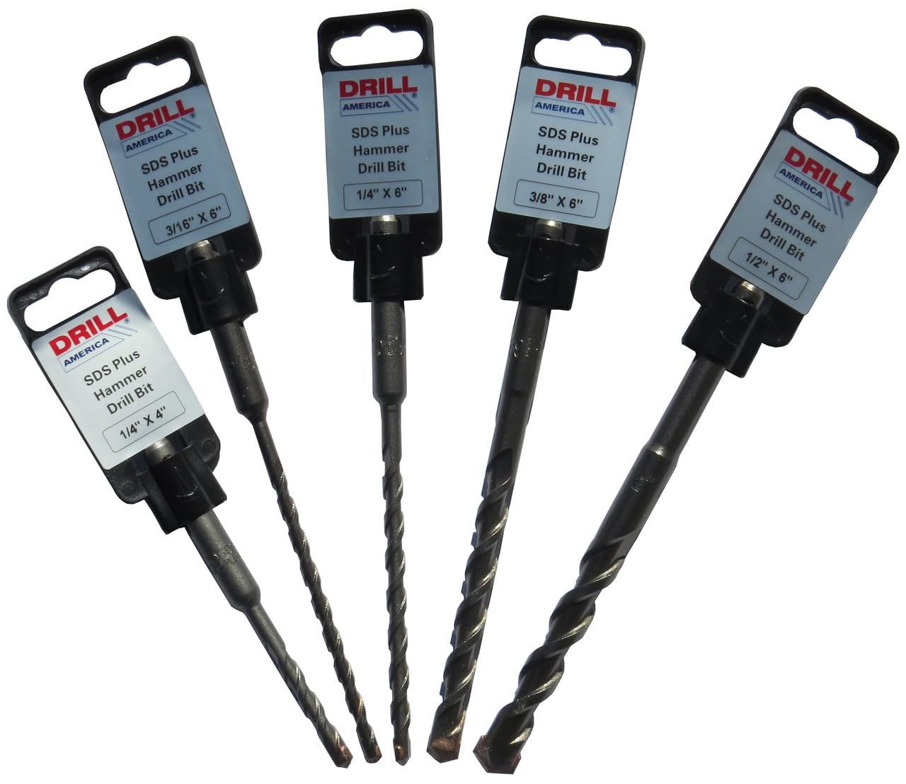 5-Piece SDS-Plus Masonry Drill Bit Set (1/4