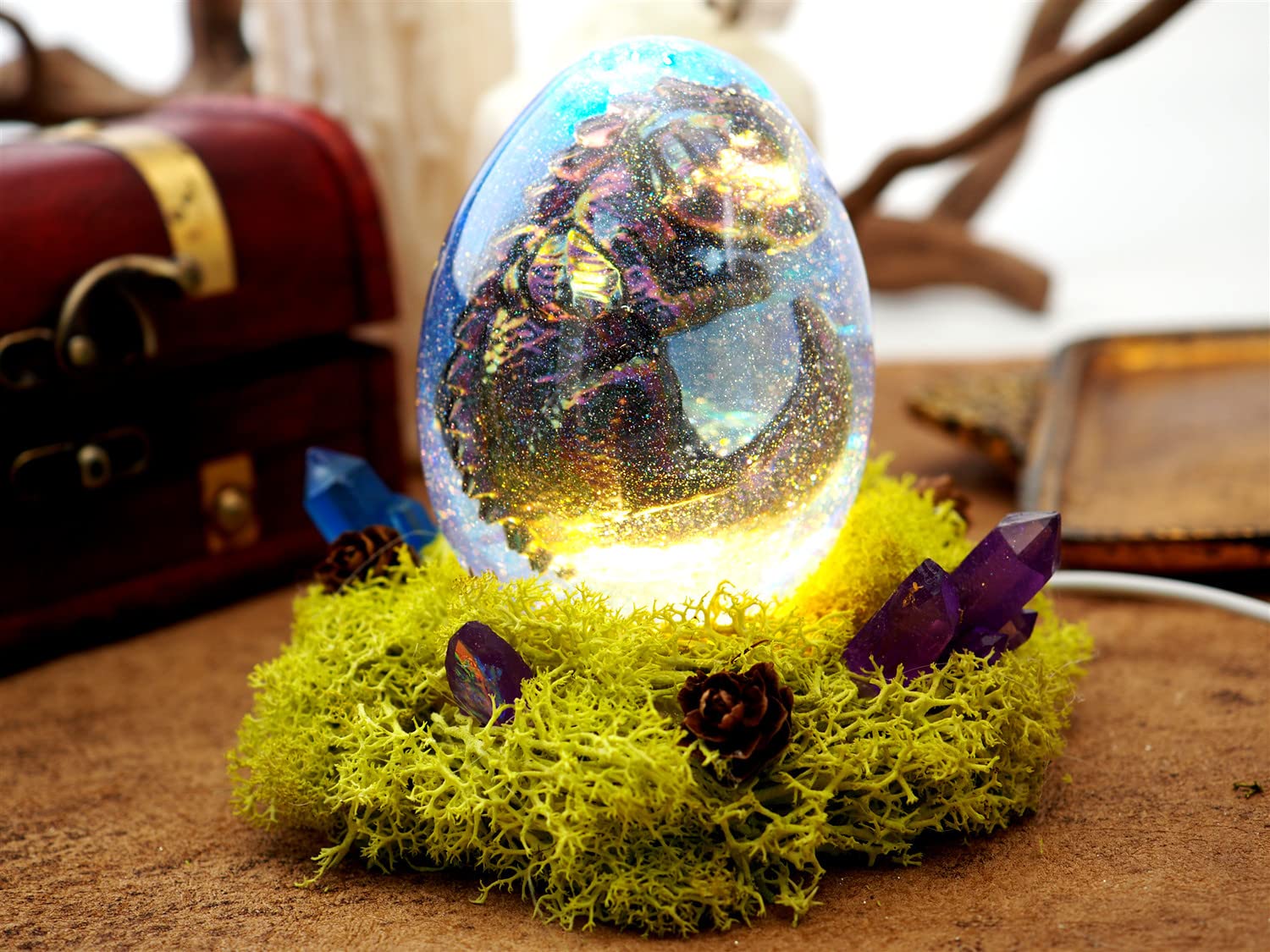 3D Dragon Egg Silicone Mold Set for Resin, Cake Decorating & Crafts