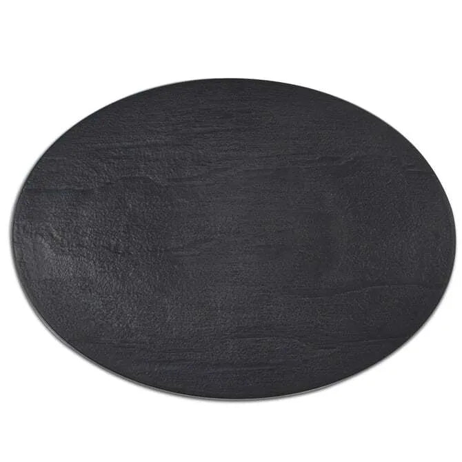 Comatec Faux Slate Oval Plate - 7 x 5 Inch Decorative Serving Tray for Appetizers, Desserts & Home Decor | Elegant Party Platter & Kitchen Display