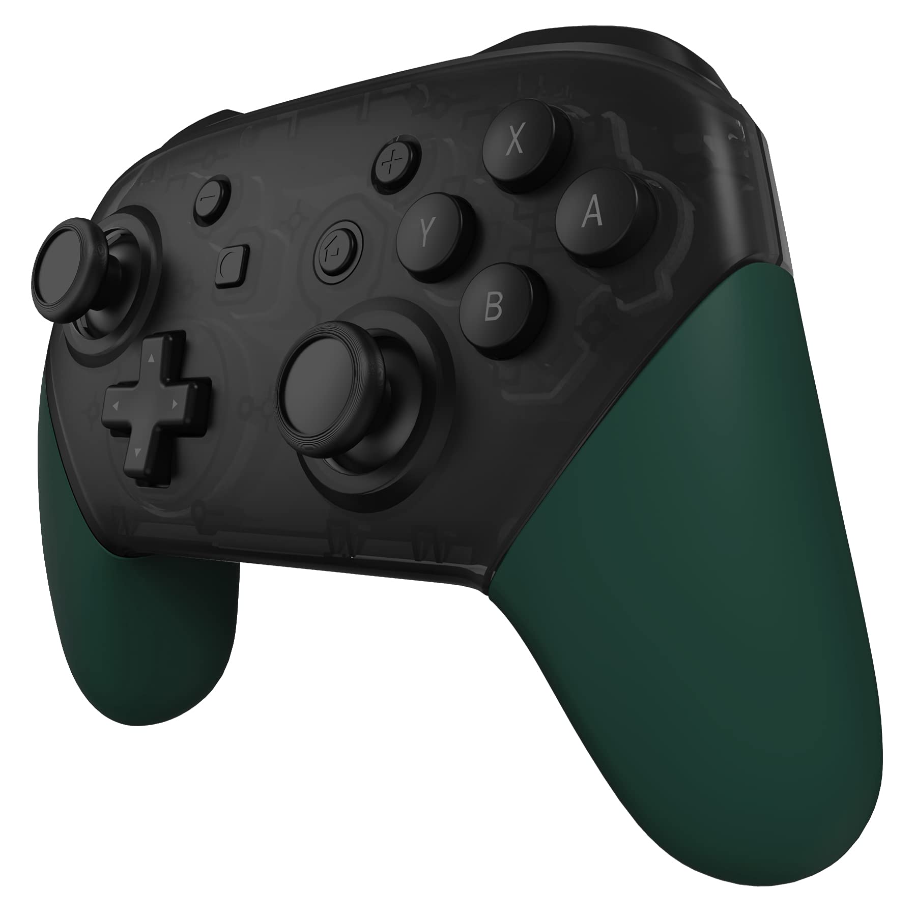 ExtremeRate Racing Green Soft Touch Replacement Handles for Nintendo Switch Pro Controller - DIY Grip Shell (Controller Not Included) - Perfect for Gaming, Long Sessions & Enhanced Comfort