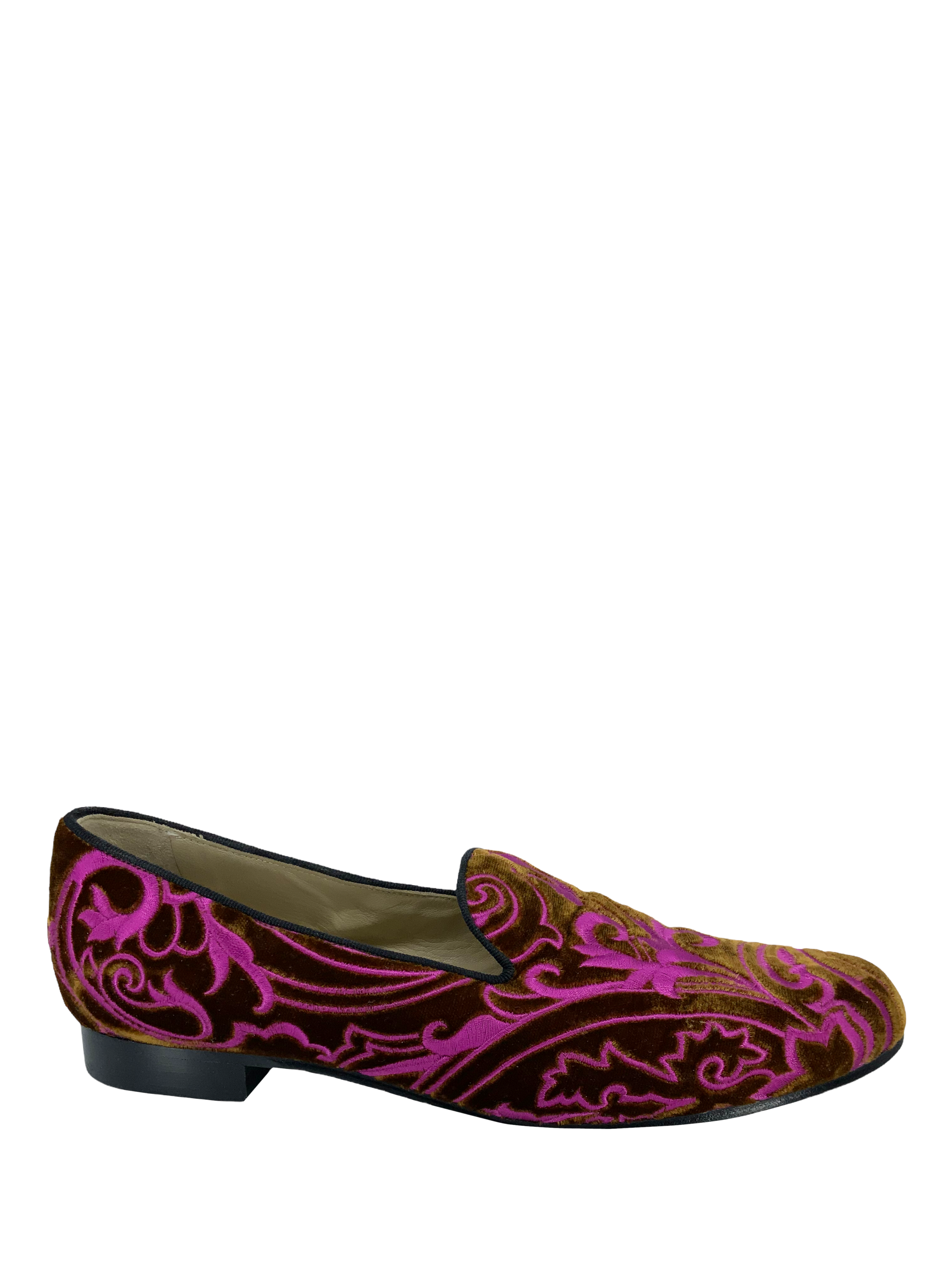 ETRO Men's Printed Velvet Loafers Size 8.5 - Stylish & Comfortable Slip-On Shoes for Casual Wear, Office & Travel