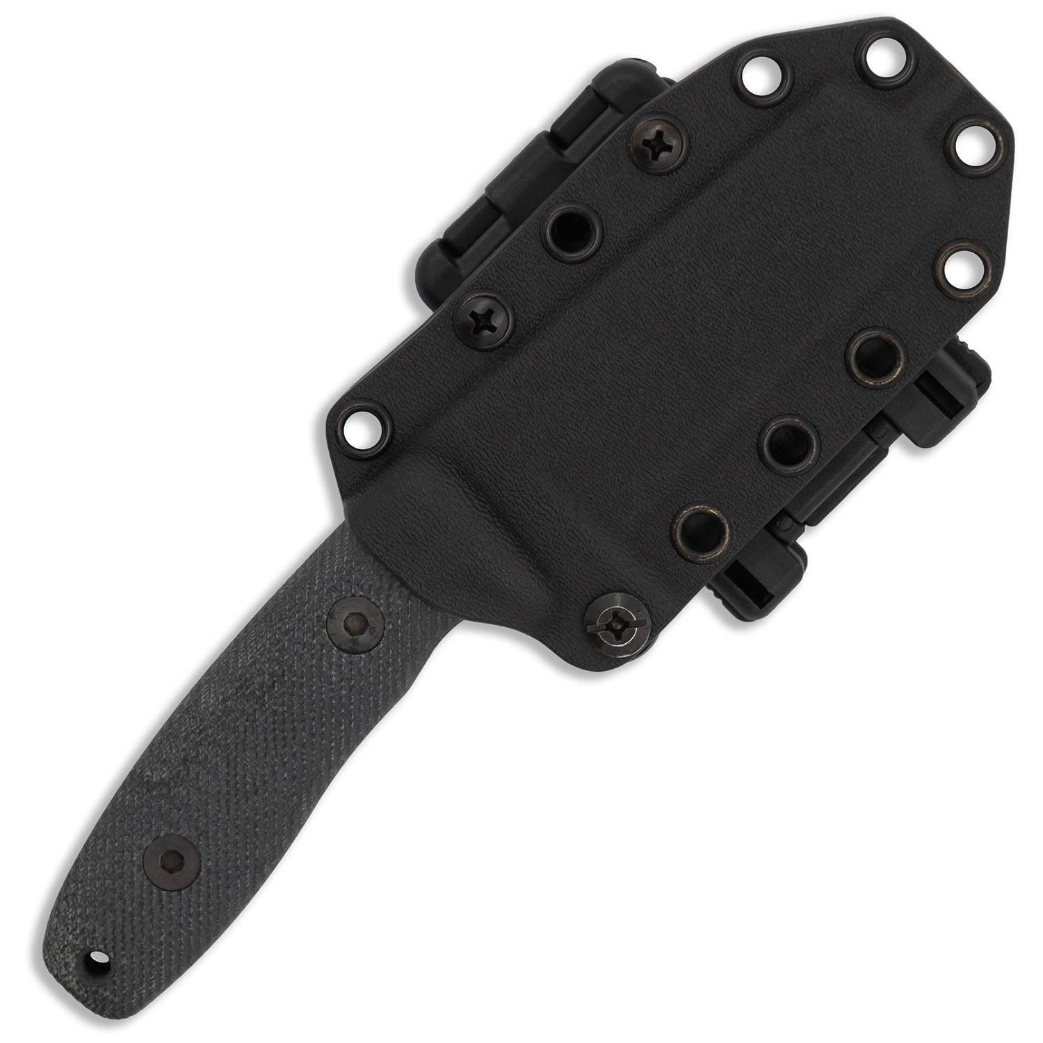 CPM MagnaCut EDC Fixed Blade Knife - Stonewashed Circadian Clip Point with Black Canvas Micarta Handle | Perfect for Outdoor Camping, Hunting & Everyday Carry