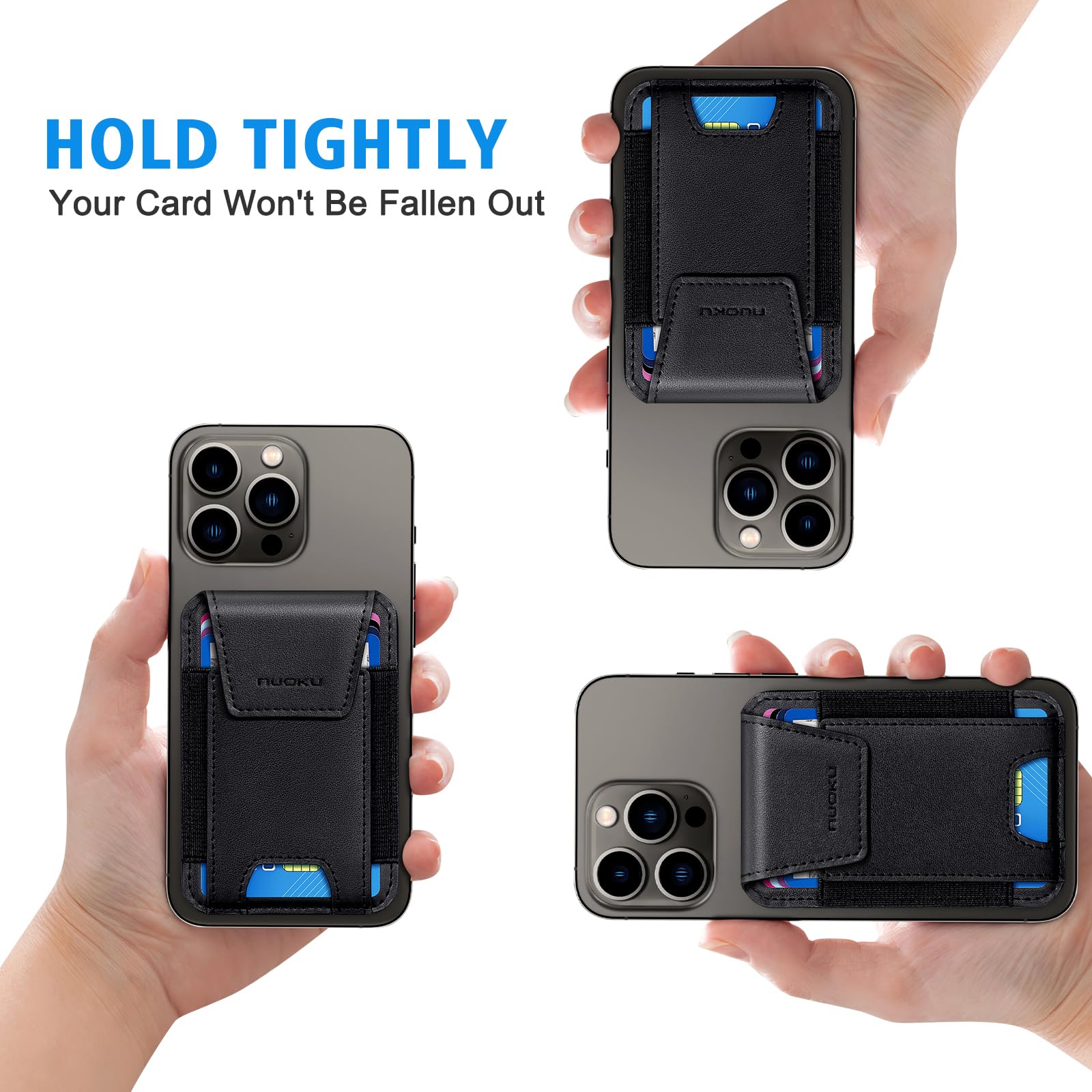 Premium Genuine Leather Magnetic Phone Wallet for iPhone 15/14/13/12 Series | Magsafe Compatible Wallet with RFID Blocking & Privacy Flap | Holds 6 Cards (Excludes 13 Mini/12 Mini) | Perfect for Everyday Carry, Travel & Contactless Payments