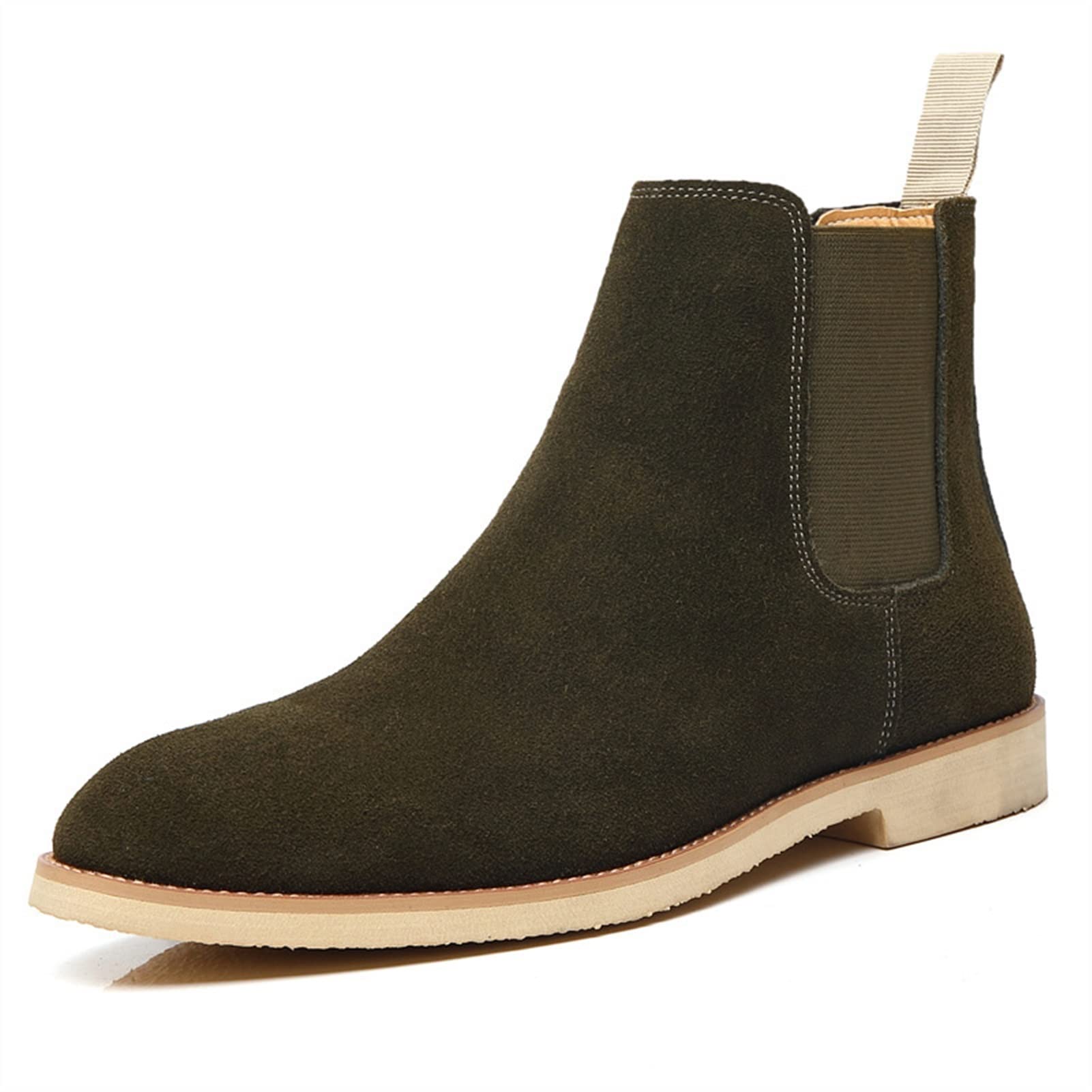 **Premium Men's Chelsea Boots - Genuine Leather, Waterproof & Slip-Resistant - Elastic Bandage Design for Comfort - Ideal for Work, Casual & Outdoor Wear**
