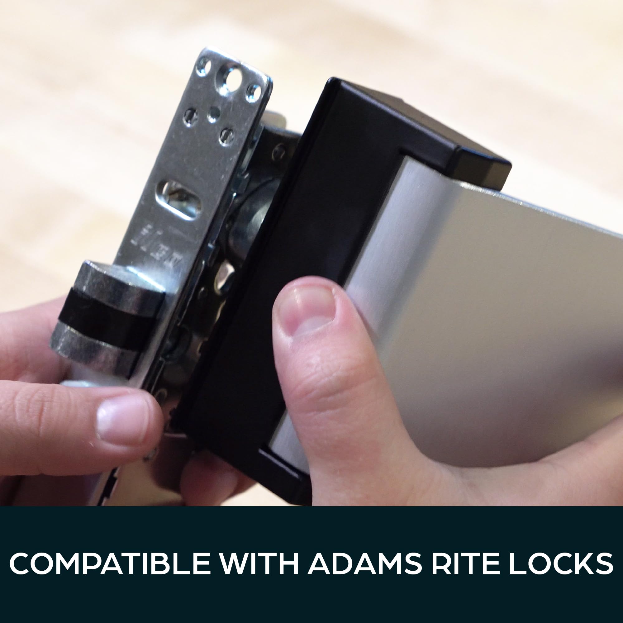 Adams Rite Style Storefront Door Mortise Deadlatch Lock & Exit Paddle Handle Kit with Mortise Cylinder & Keys - Aluminum Finish (Push to Right) - High Security Commercial Door Lock for Retail Shops, Offices, and Restaurants