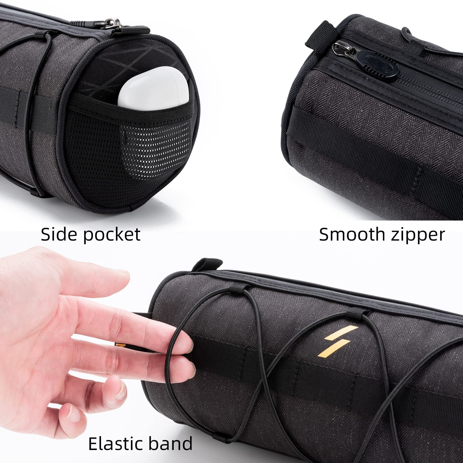 ROCKBROS Small Bicycle Handlebar Bag - Waterproof Front Bike Storage Pouch with Adjustable Shoulder Strap for Mountain & Road Bikes | Perfect for Commuting, Cycling Tours & Outdoor Adventures
