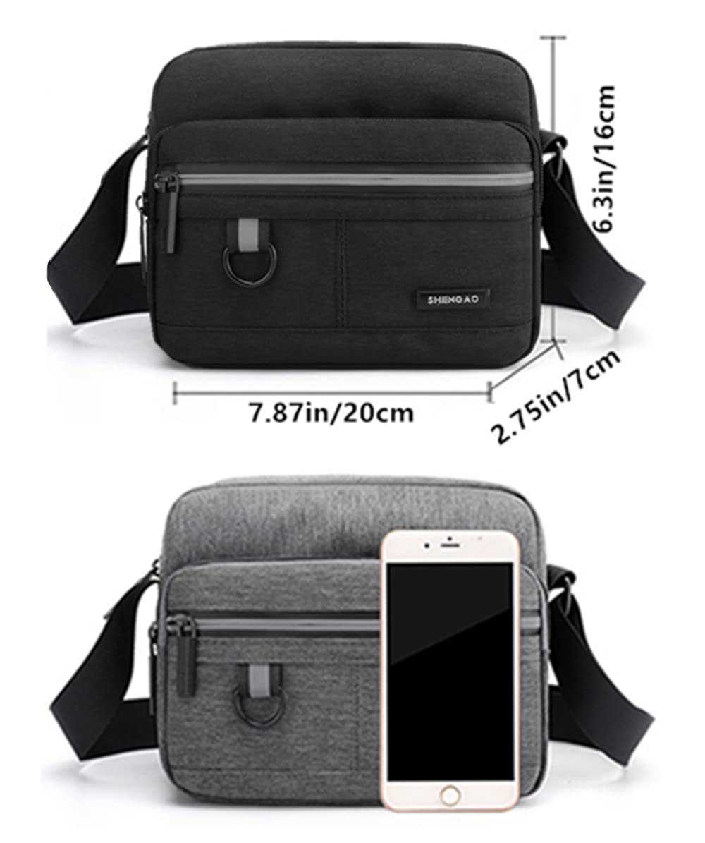 Small Canvas Crossbody Bag for Men - Mini Messenger Shoulder Bag for Cell Phone & Essentials - Lightweight & Portable Coin Pouch - Perfect for Travel, Work & Everyday Use