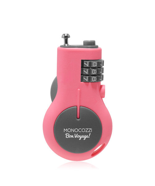 Monocozzi Bon Voyage 3-Digit Portable Retractable Travel Lock - Secure Luggage, Backpacks & Gym Bags for Airports, Hotels & Camping Trips