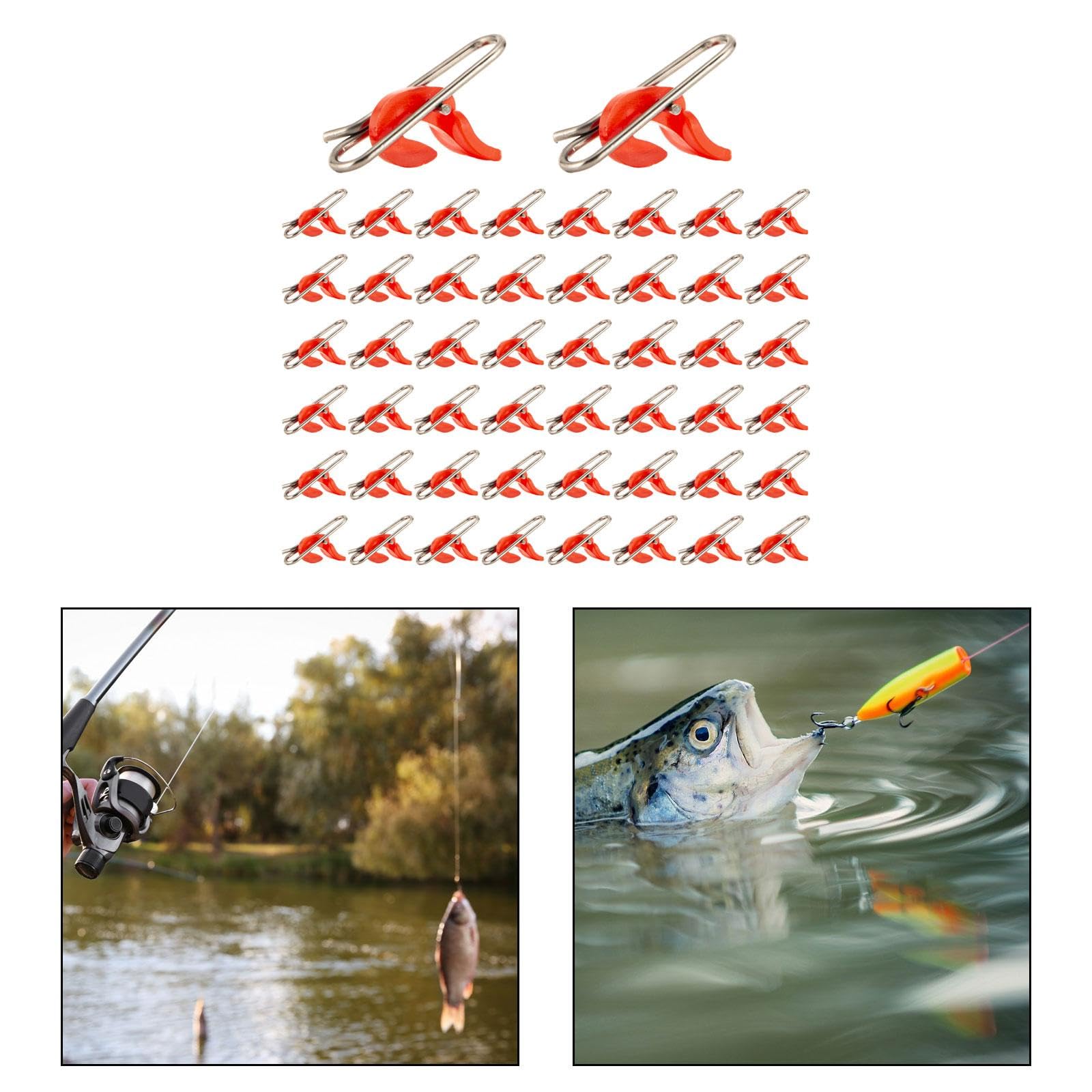 50Pcs Stainless Steel Hookbait Release Clips - Durable Fishing Rigs for Freshwater, Saltwater & Sea Fishing - Perfect for Bass, Trout & Offshore Angling