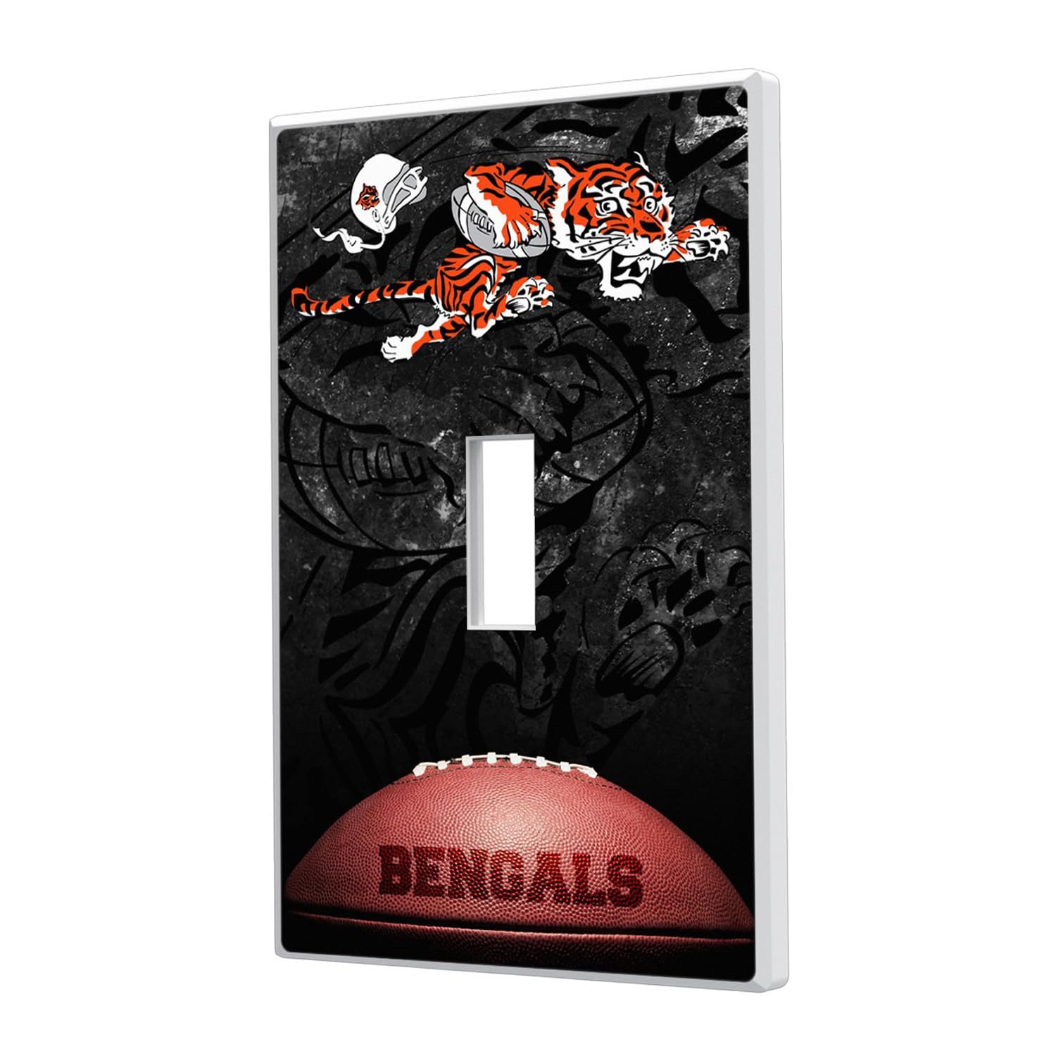 Cincinnati Bengals NFL Team Logo Light Switch Cover - Single Toggle Decorative Wall Plate for Home, Office, and Game Room Decor