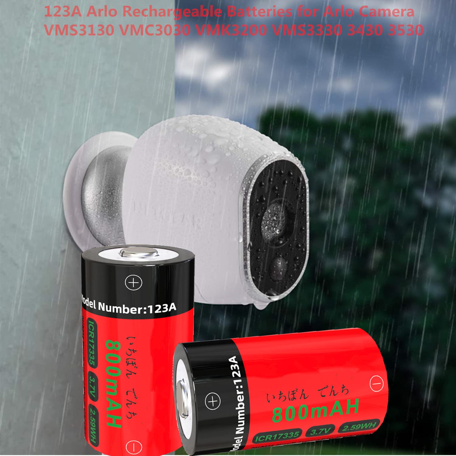 Yofraro 4-Pack CR123A 3.7V Rechargeable Lithium Batteries with Charger - Compatible with Arlo VMS3130 VMC3030 VMK3200 VMS3330 3430 3530 Security Cameras & Flashlights - Perfect for Home Security Systems & Outdoor Lighting