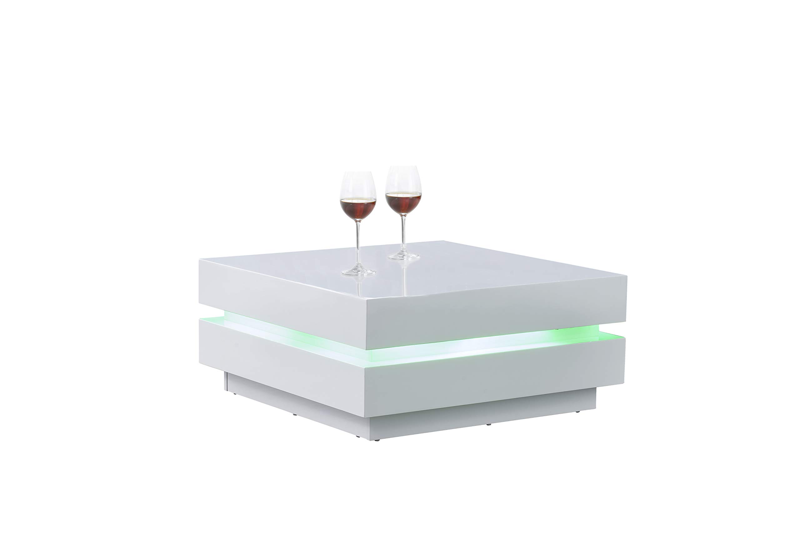 Modern Euro LED Coffee Table - Remote Control & Multi-Colors for Living Room