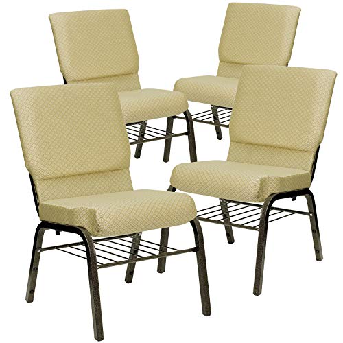 Beige Patterned Fabric/Gold Vein Frame