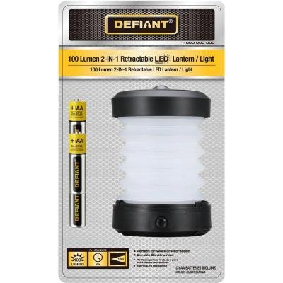 DEFIANT Mini LED Flashlight - Collapsible Rechargeable Lantern for Camping, Hiking, Emergency & Power Outages - Compact Portable Light for Outdoor Adventures