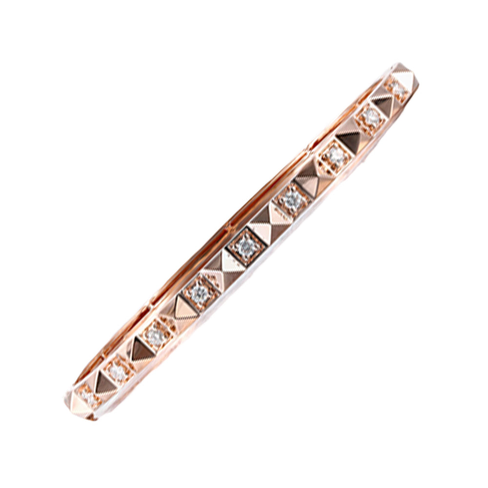 14K Rose Gold Diamond Bangle Bracelet (3/8 CTW) - Elegant Jewelry for Women, Perfect for Weddings, Anniversaries & Special Occasions