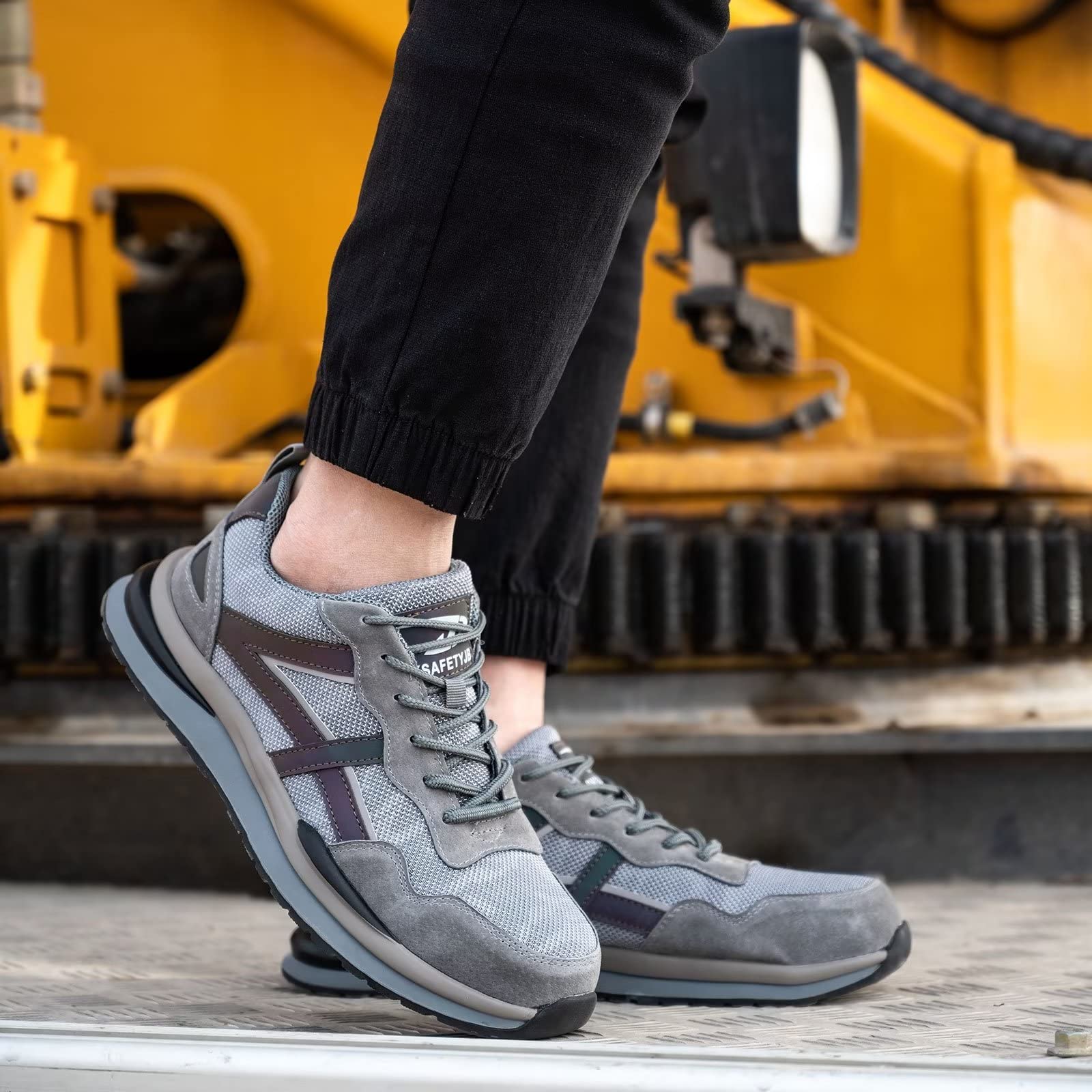 Steel Toe Work Shoes for Men & Women - Lightweight Safety Sneakers for Construction & Industrial Work
