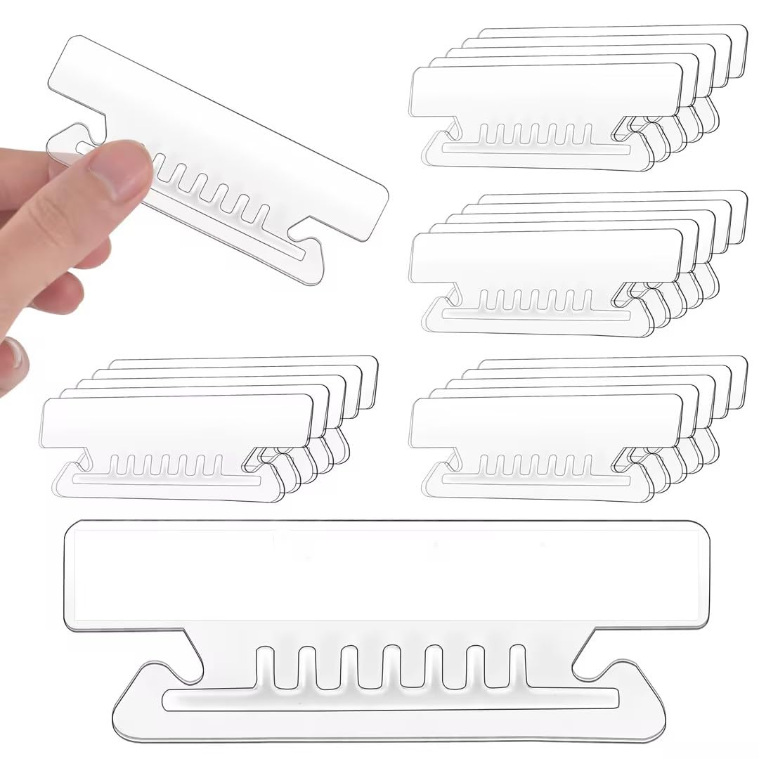 100Pcs 3.5 Inch Clear Plastic Hanging File Folder Tabs - Insertable Index Tabs for Office Organizers, School Supplies & Document Filing - Perfect for Back to School, Home Office & File Cabinet Organization