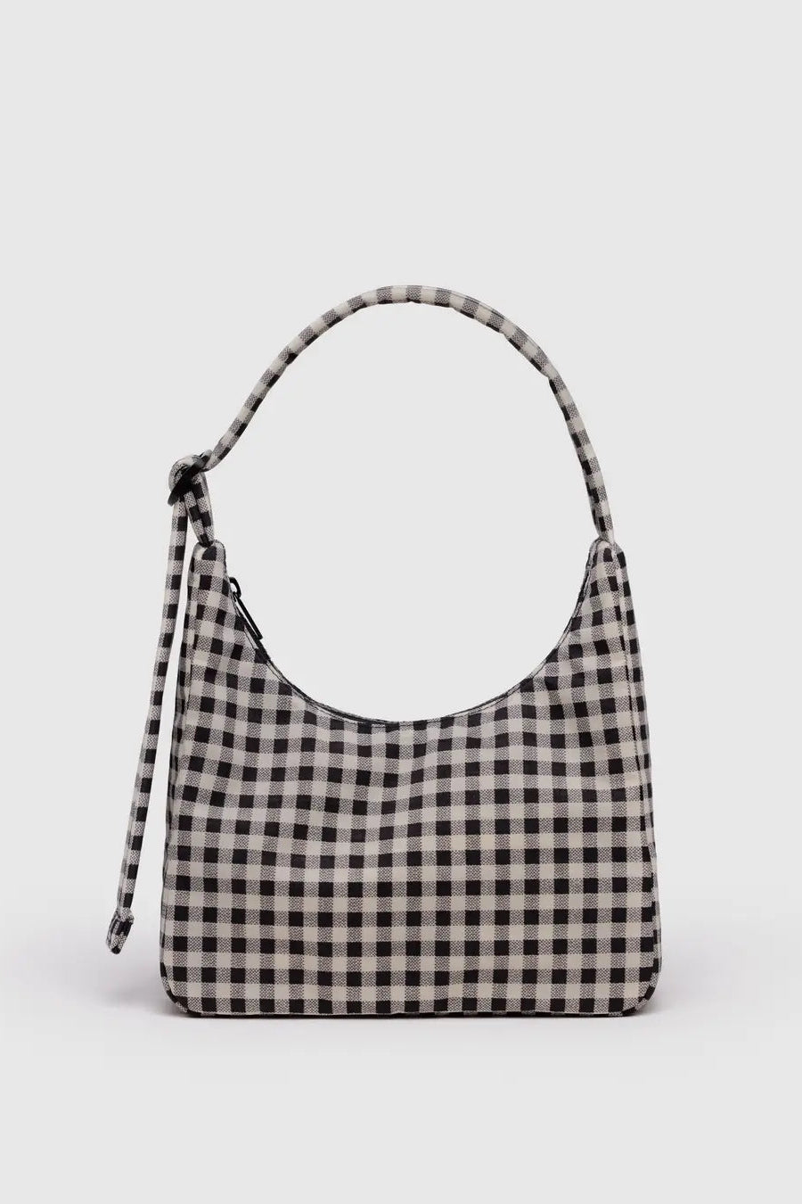 Mini Nylon Shoulder Bag for Women & Teens | Black & White Gingham Crossbody Purse | Lightweight & Water-Resistant | Perfect for Travel, Shopping & Everyday Use