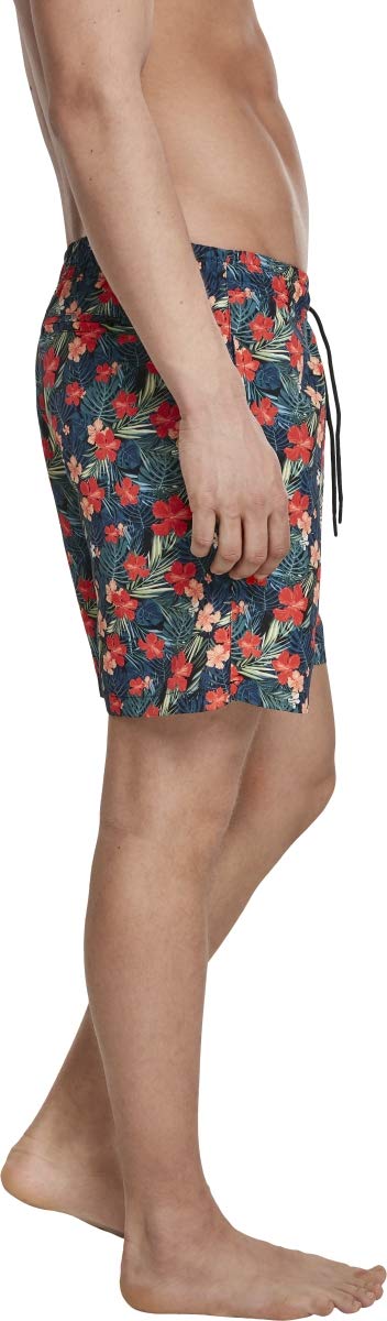 Men's Tropical Pattern Swim Shorts - Quick Dry, Comfortable Beach Swimwear for Summer Vacation & Pool Party - XXL