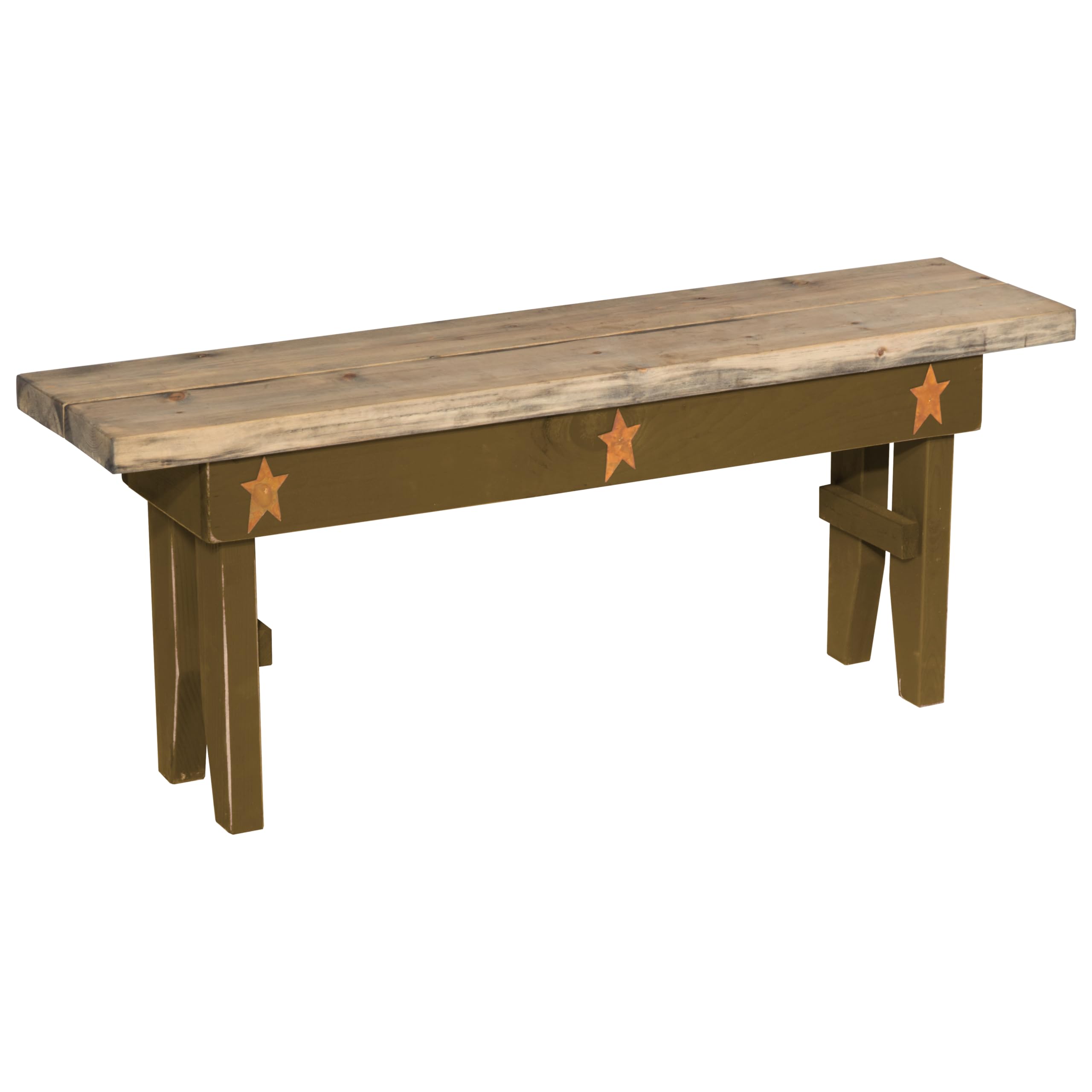 Farmhouse Sturdy Garden Bench - Olive Green Outdoor Seating for Patio, Porch, and Backyard Relaxation