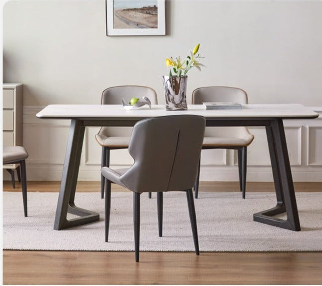 Premium Organic Leather 4-Piece Dining Chair Set - Modern Light Luxury Design for Living Room, Dining Room & Office Decor