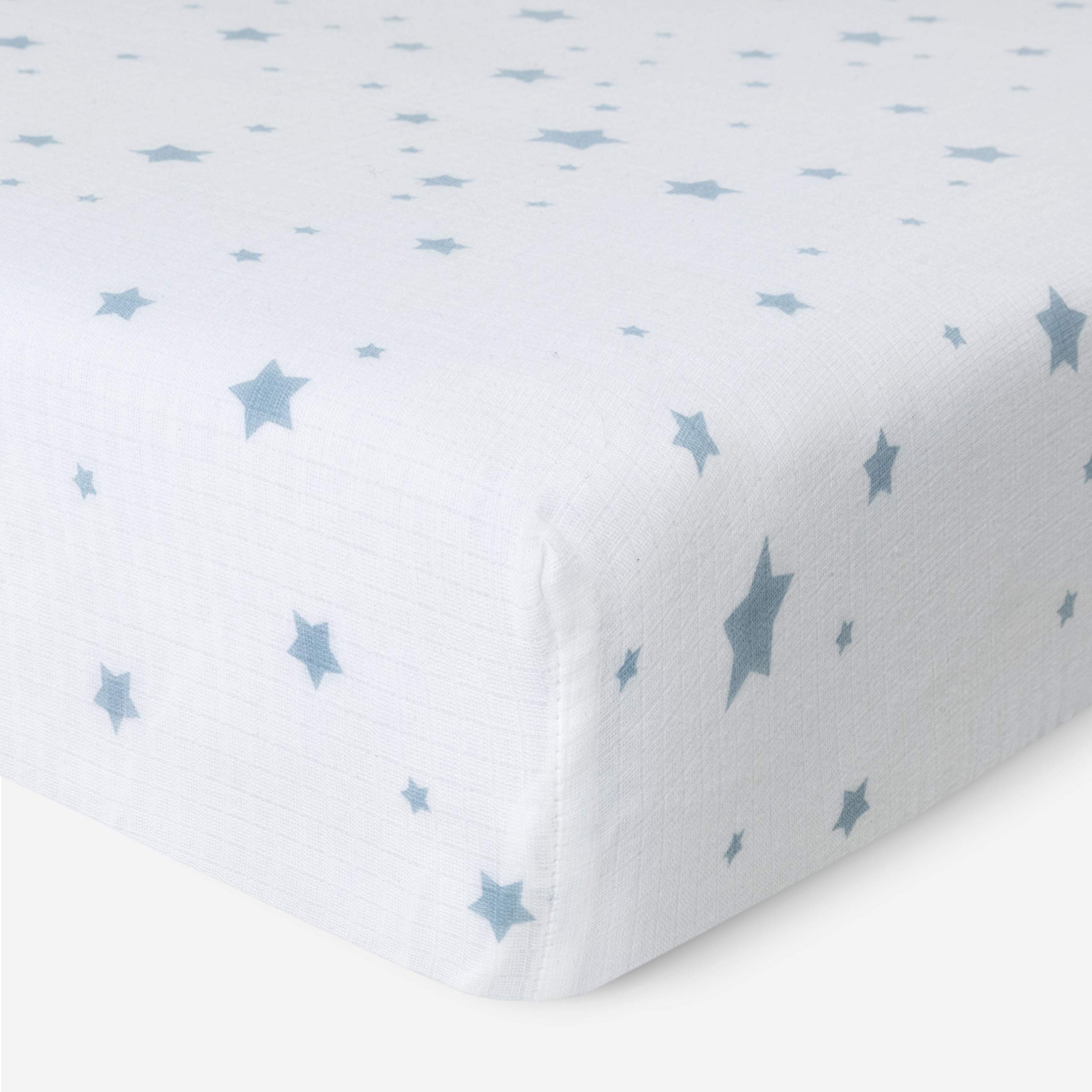 Organic Muslin Cotton Mini Crib Sheets (2-Pack) - Breathable & Soft Baby Bedding for 24