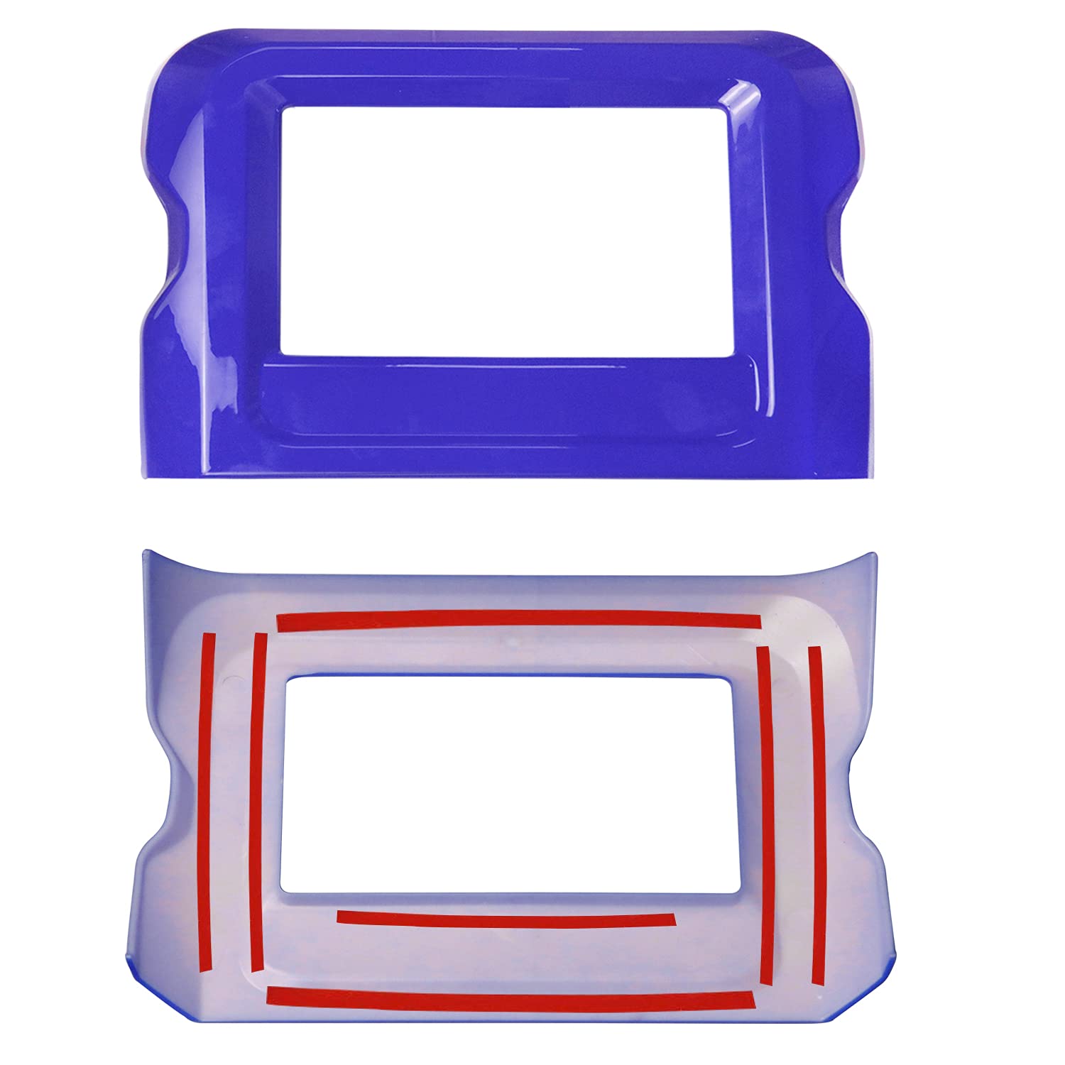 ABS Dashboard GPS Navigation Panel Frame Interior Trim Decor Cover Compatible with Jeep Wrangler JL JLU 2018-2020 - Blue Jeep Accessories for Off-Road & Daily Driving