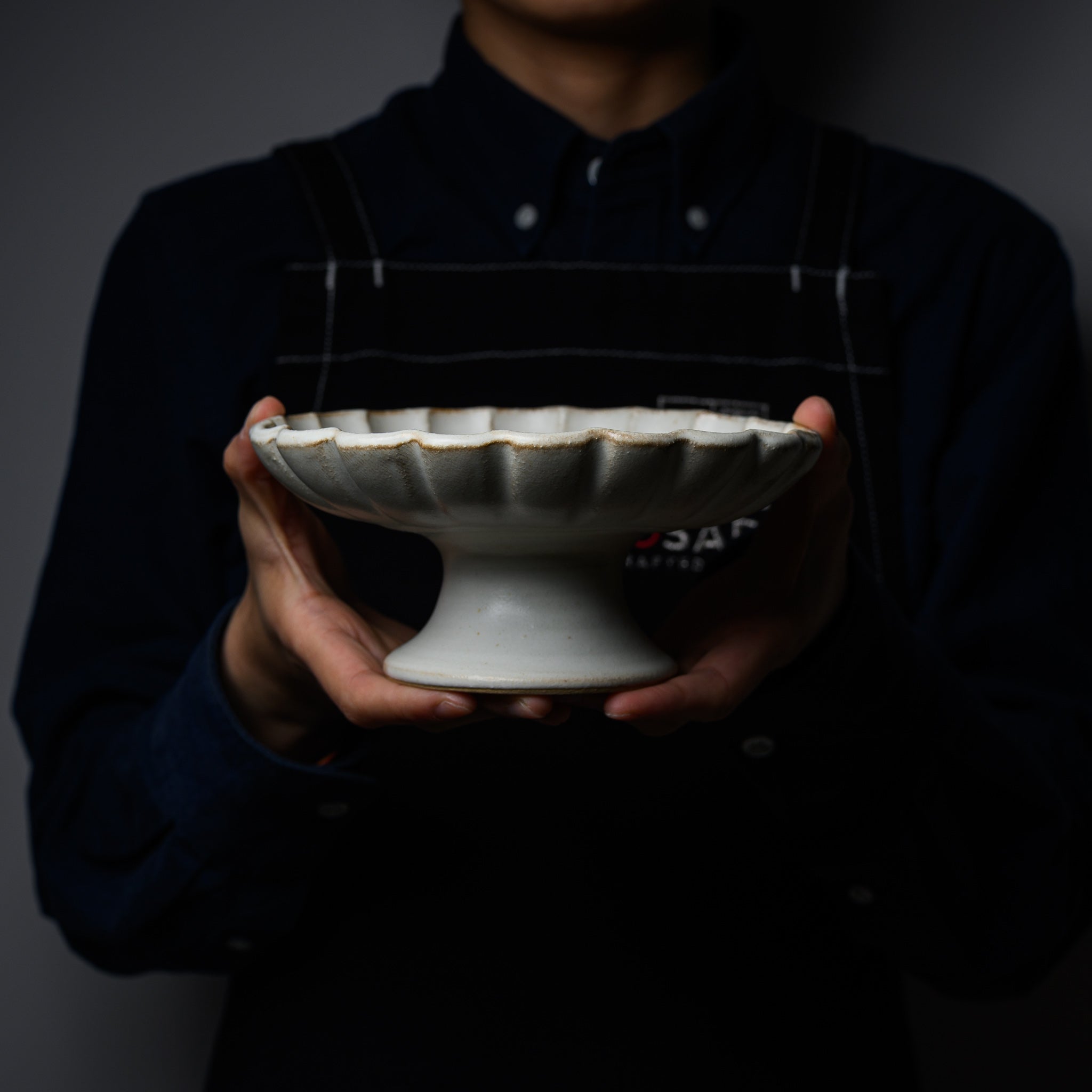 Wakasama Kiln Kinari Pedestal Dish - 6.5 Inch Japanese Ceramic Serving Plate for Sushi, Desserts & Appetizers | Handcrafted Pottery Tableware for Dining & Home Decor