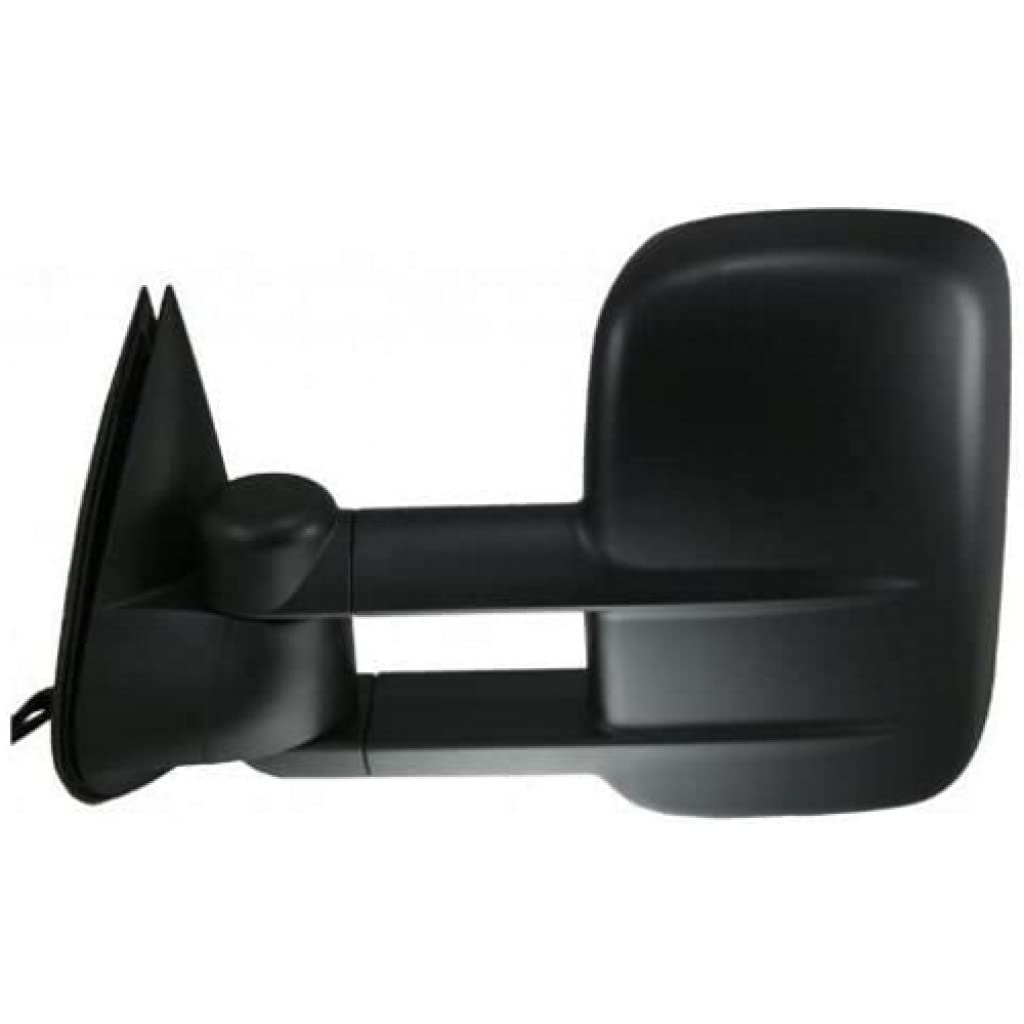 Chevy Silverado 1500 HD Classic 2007 Power Towing Mirror - Driver Side Black Textured Heated Manual Folding Telescopic Tow Mirror with Signal in Glass (GM1320355, 15904034) - Perfect for Towing, Off-Roading & Enhanced Visibility
