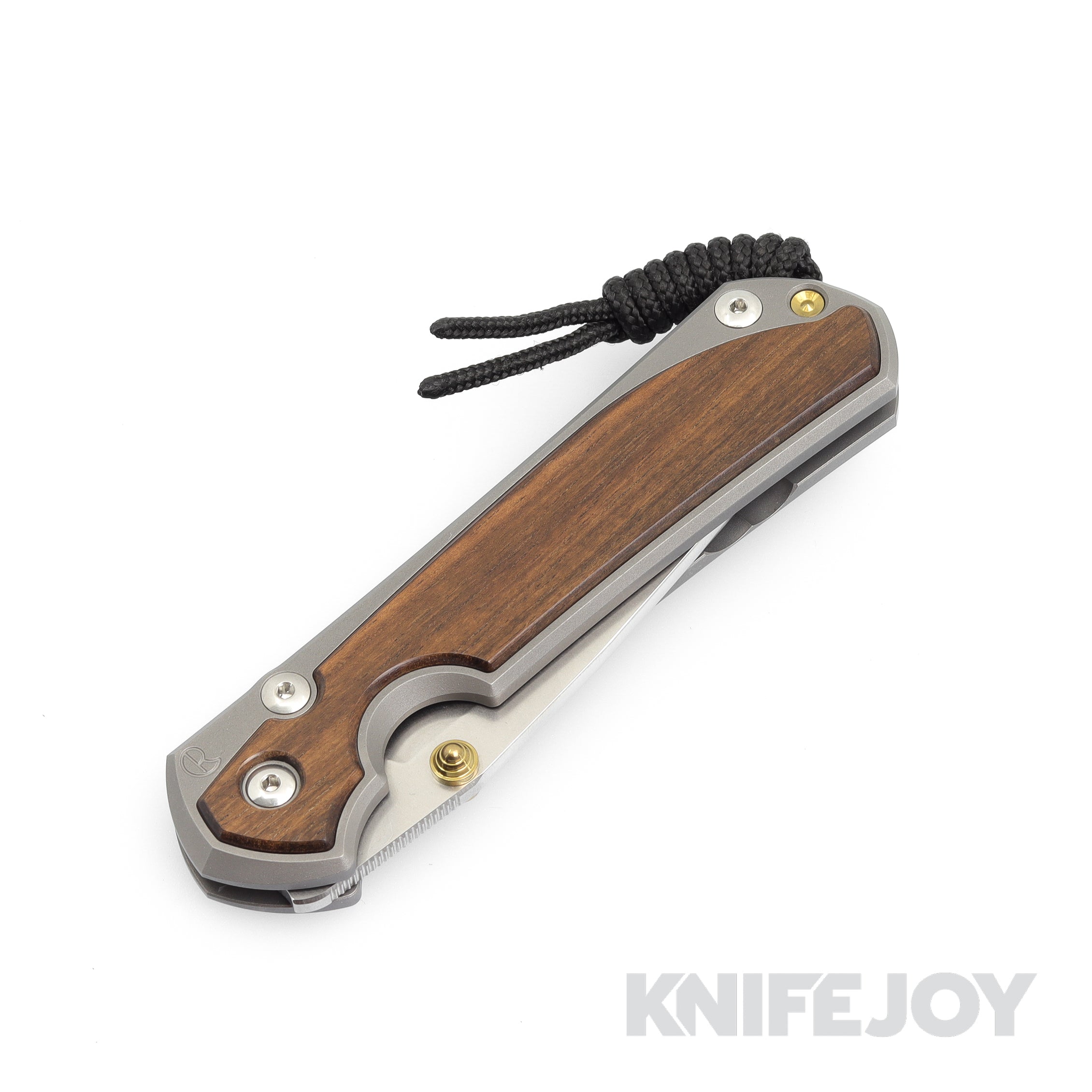 Chris Reeve Knives Large Sebenza 31 Drop Point Magnacut Blade with Double Gold Lugs & Macassar Ebony Inlays - Premium Glass Blasted Titanium Handles EDC Folding Knife for Outdoor Camping, Hunting and Everyday Carry