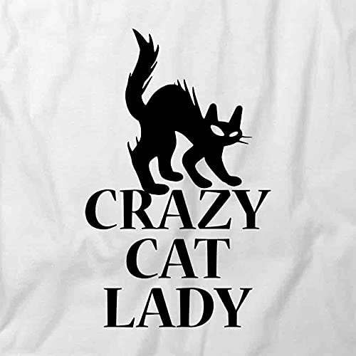 Crazy Cat Lady T-Shirt - Funny Graphic Printed Tee for Women | Soft Cotton White T-Shirt | Perfect for Cat Lovers, Birthday Gifts & Casual Wear