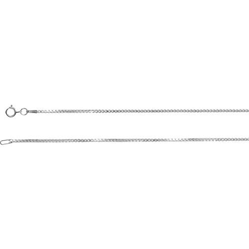 1.3mm Sterling Silver Diamond Cut Box Chain Necklace 18
