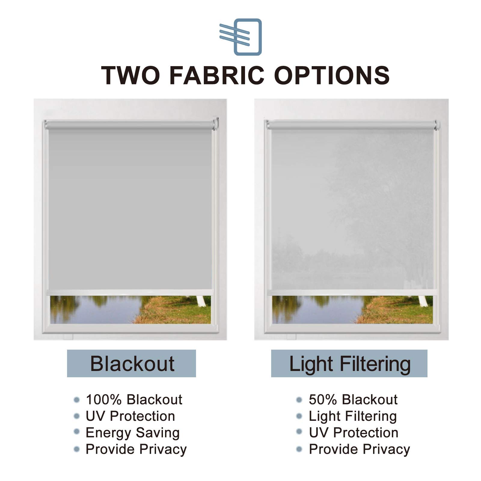 Motorized Cordless Blackout Window Shades - Beige Custom Window Blinds with Valance, UV Protection & Energy Saving for Home & Office - Perfect for Bedroom, Living Room and Nursery