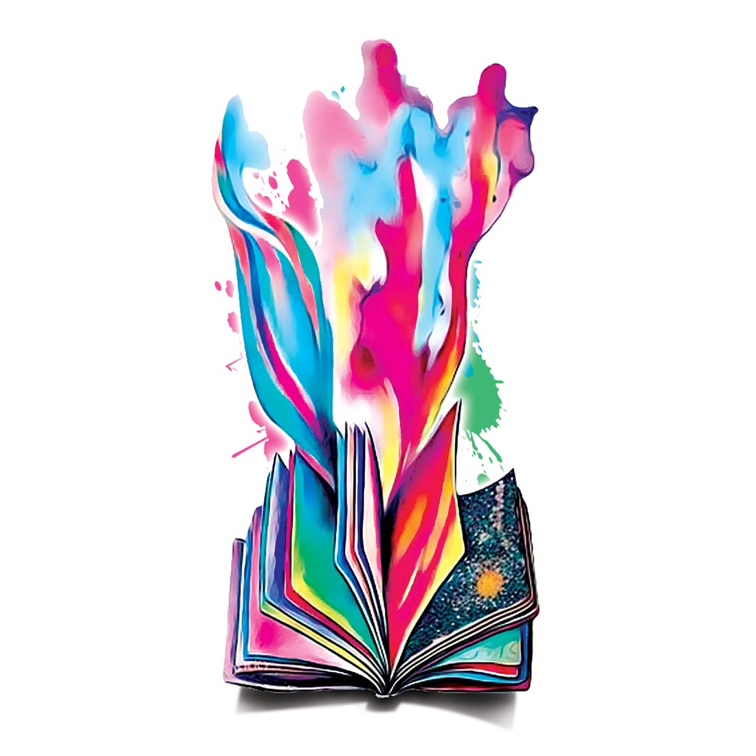 Colorful Magical Book Waterproof Temporary Tattoos for Kids - Fun Party Favors, Halloween Costume Accessories & Summer Camp Activities