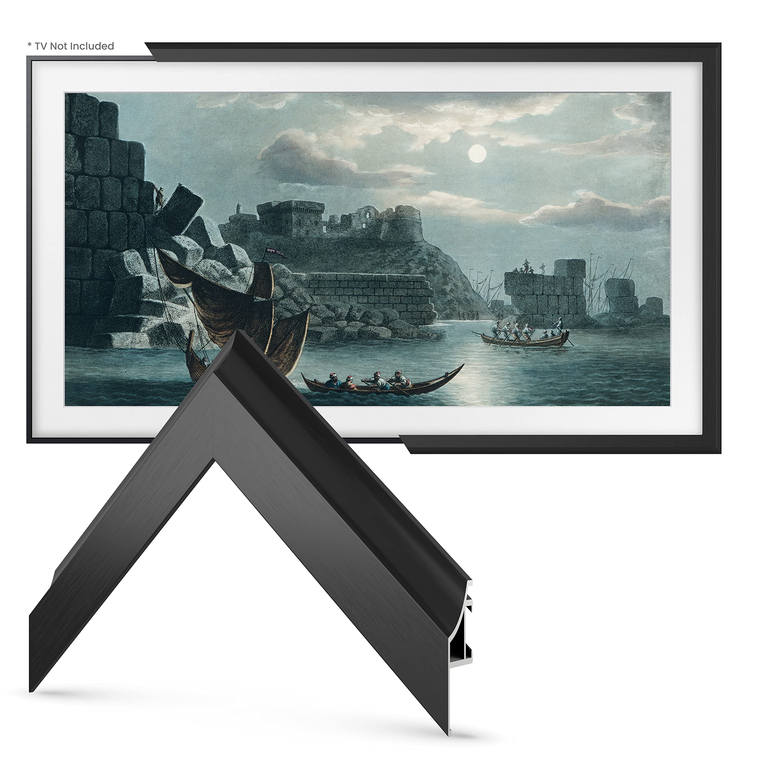 Premium Alloy TV Frame - Anodized Black Bezel for Samsung The Frame TV (85 Inch, 2021-2025 Models) - Elegant Home Theater Decor & Living Room Upgrade