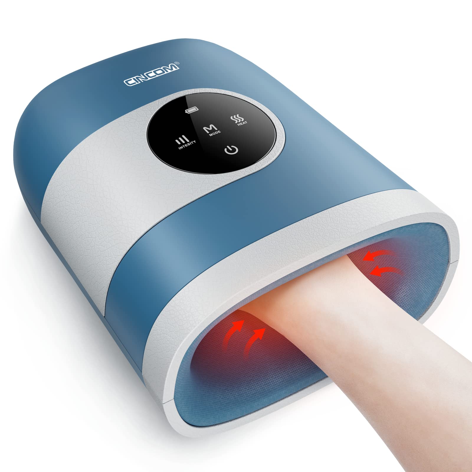 Upgraded Cordless Hand Massager with Heat & Compression - Rechargeable Therapy for Arthritis, Carpal Tunnel & Pain Relief - Perfect Gift for Women, Men & Seniors - FSA/HSA Eligible - Use at Home, Office or Travel
