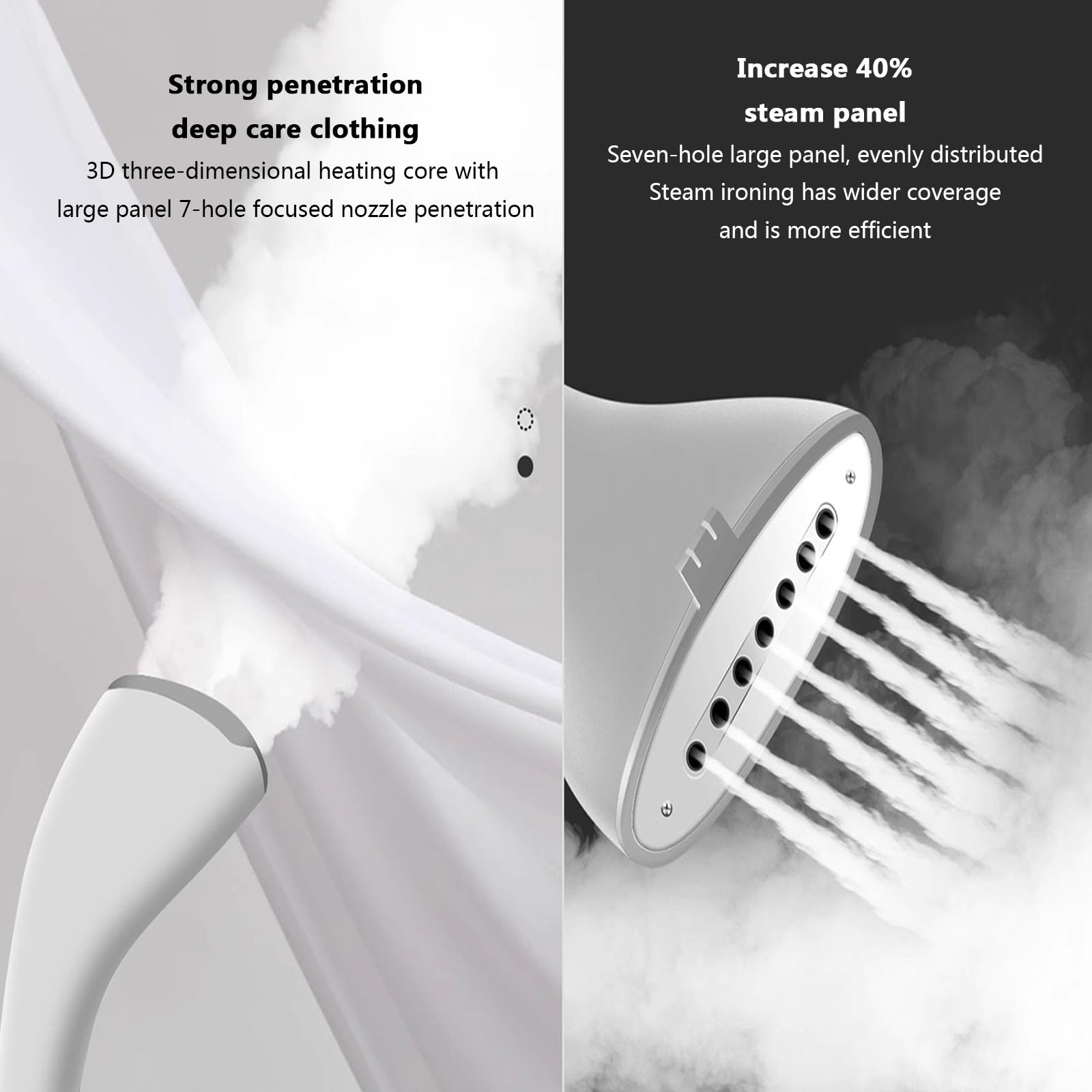 2000W Garment Steamer for Clothes - 3 Adjustable Steam Settings, Fast Heating, 3L Large Water Tank, Height Adjustable - Perfect for Home, Travel & Professional Use - Vertical & Horizontal Steaming for Shirts, Dresses, Suits & More