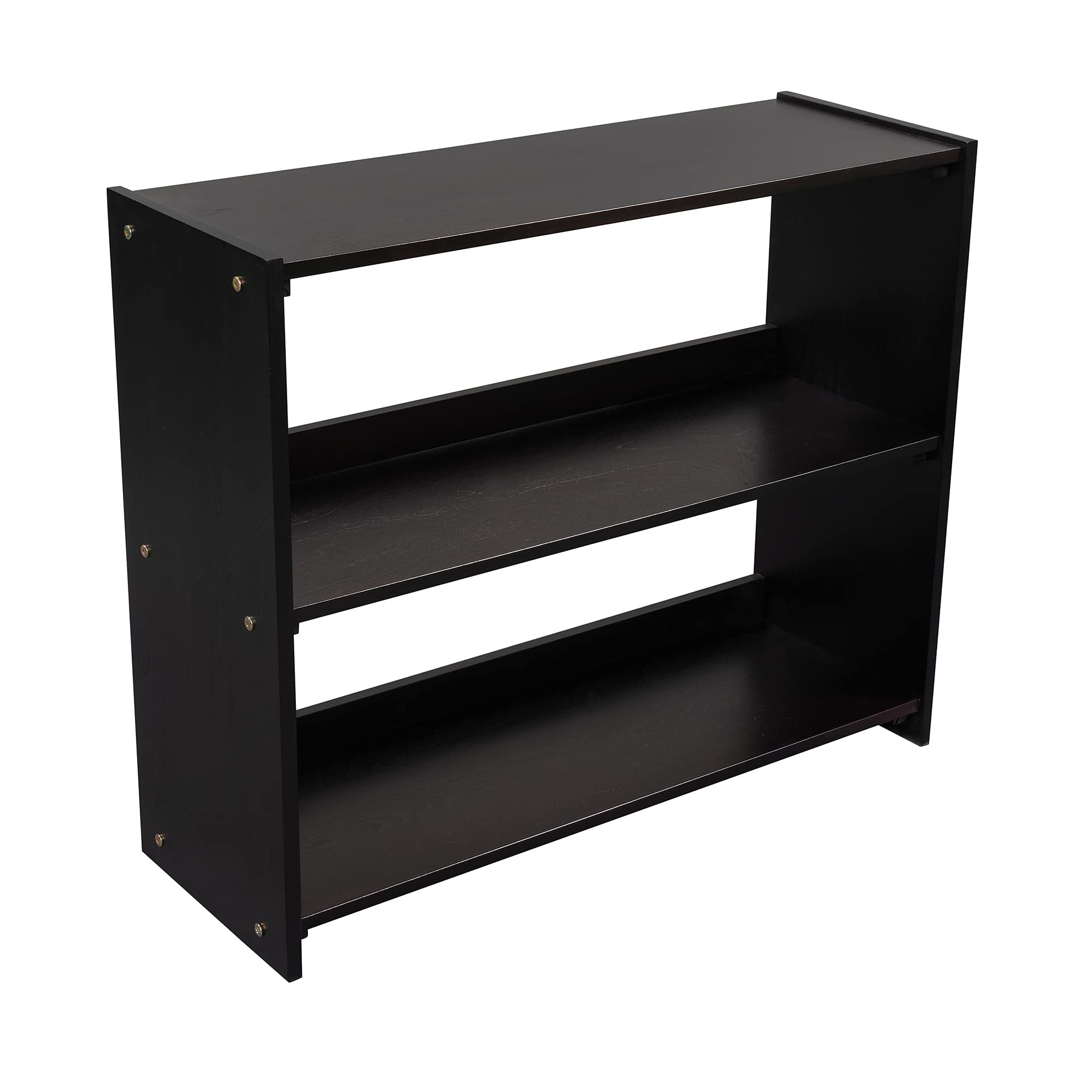 **Low Loft Bed with Slide for Kids - Twin Size Solid Wood Bed Frame with Drawers, Cabinet & Shelf - Espresso Finish - Perfect for Small Bedrooms & Playrooms**