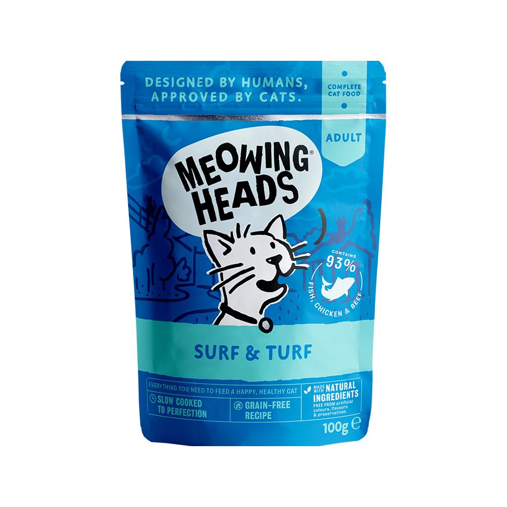 Premium Surf & Turf Wet Cat Food - Grain-Free, High-Protein, Natural Ingredients for Adult & Senior Cats - Perfect for Picky Eaters & Special Occasions