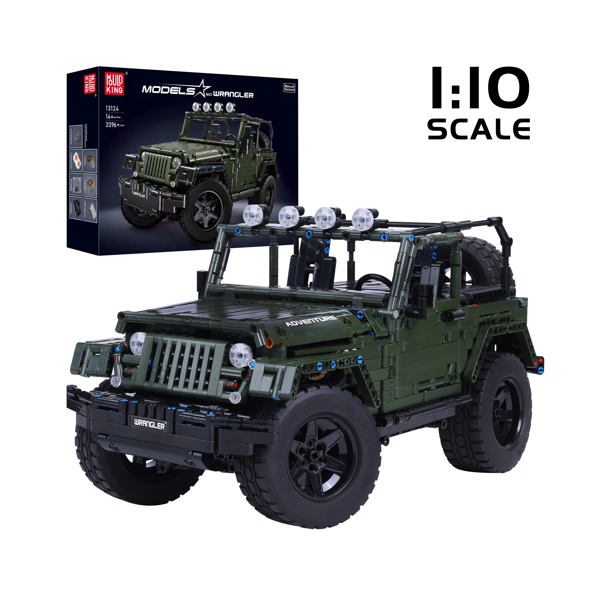 Mould King 13124 Wrangler RC Car Building Kit | 2096-Piece Remote Control Jeep Model for Adults & Teens – Perfect for STEM Learning, DIY Projects & Collectible Display