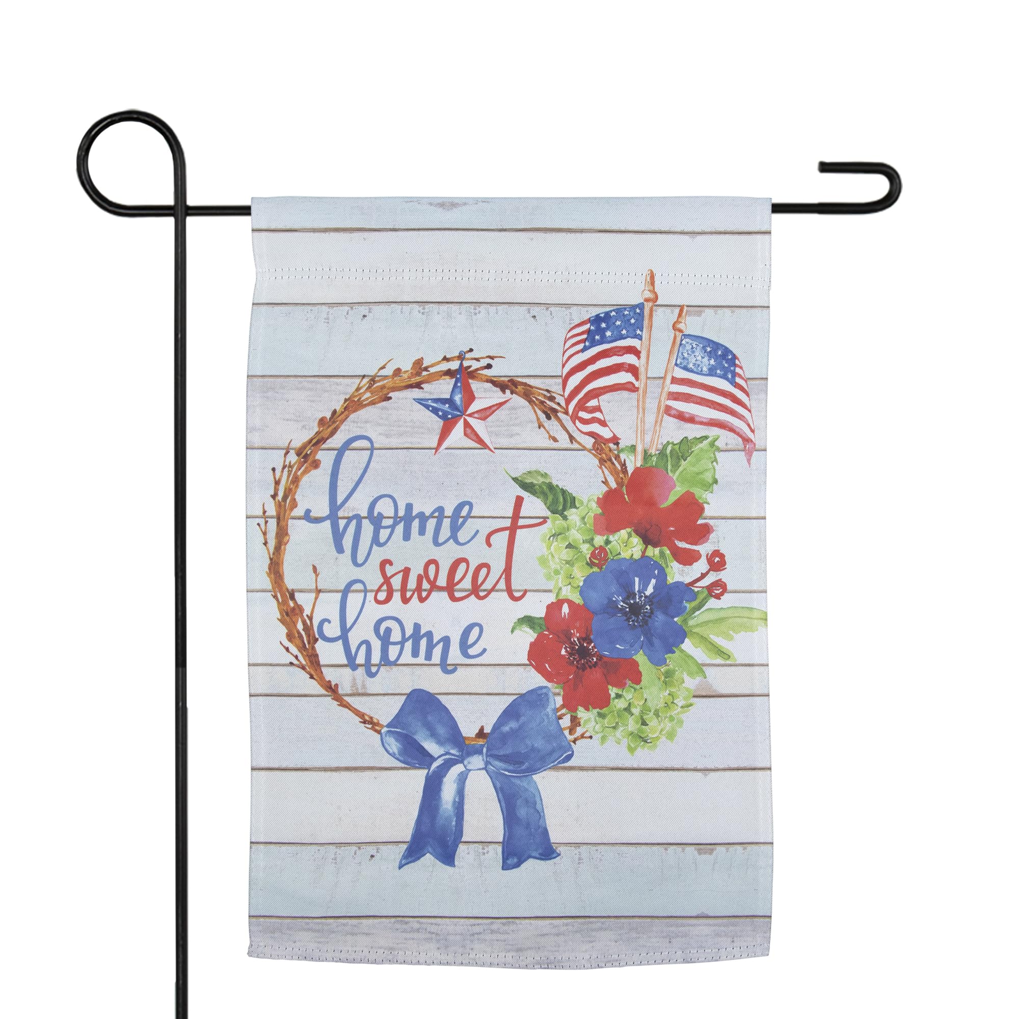 Northlight Home Sweet Home Patriotic Wreath Outdoor Garden Flag 18