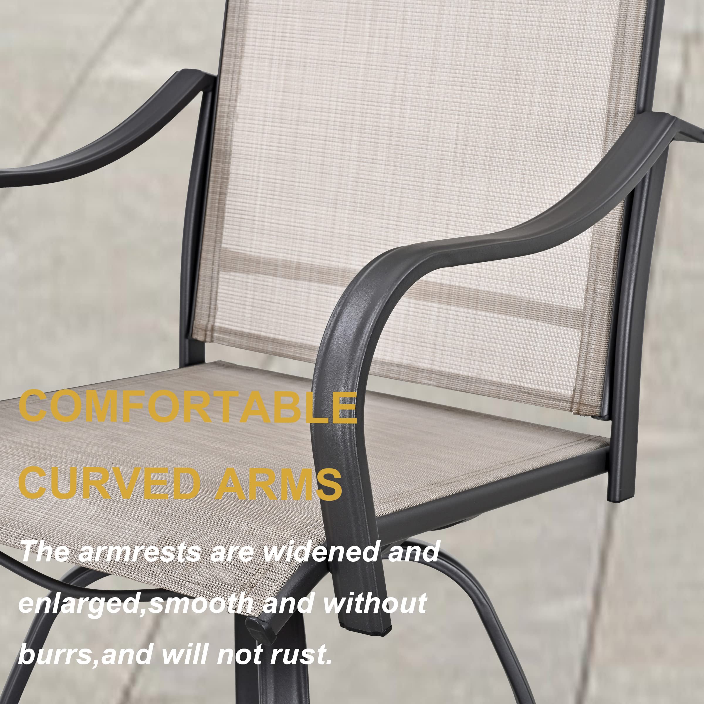 **PatioFestival 2-Piece Swivel Bar Stools Set - Outdoor Bistro Height Chairs, All-Weather Garden & Patio Furniture for Dining & Entertaining**    *(Perfect for backyard BBQs, poolside lounging, and outdoor dining setups)*