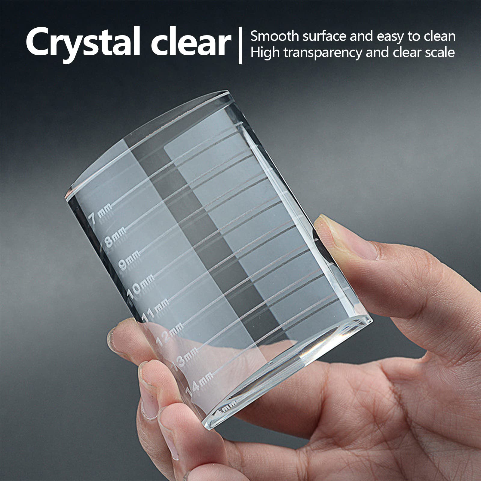Professional U-Type Eyelash Extension Crystal Palette - Transparent Lash Holder Tray with Measurement Marks - False Eyelash Stand Plate for Makeup Artists & Salons - Perfect for Eyelash Extension Application & Beauty Display (1 Pack)
