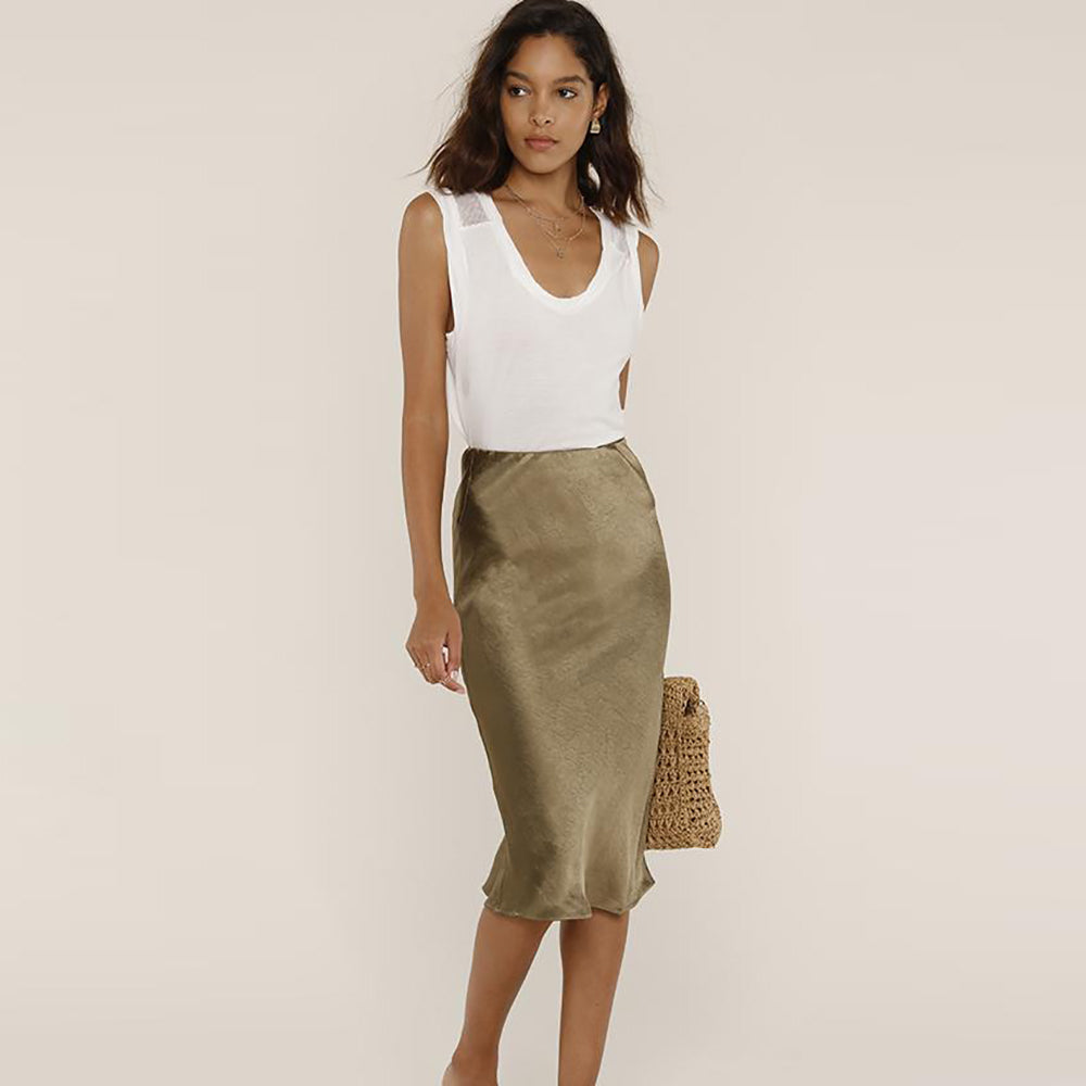Ryder Skirt - Women's High Waist Flowy Midi Skirt for Casual & Office Wear | Perfect for Work, Dates & Everyday Outfits